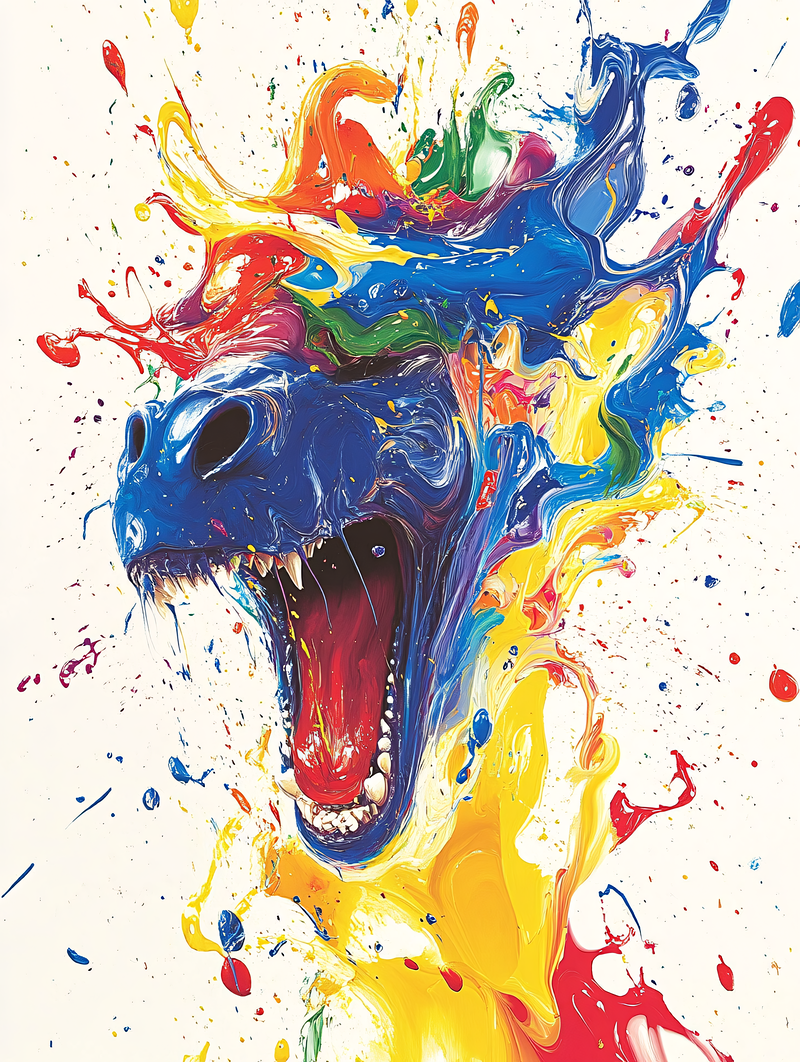 Exploding Color Horse Head