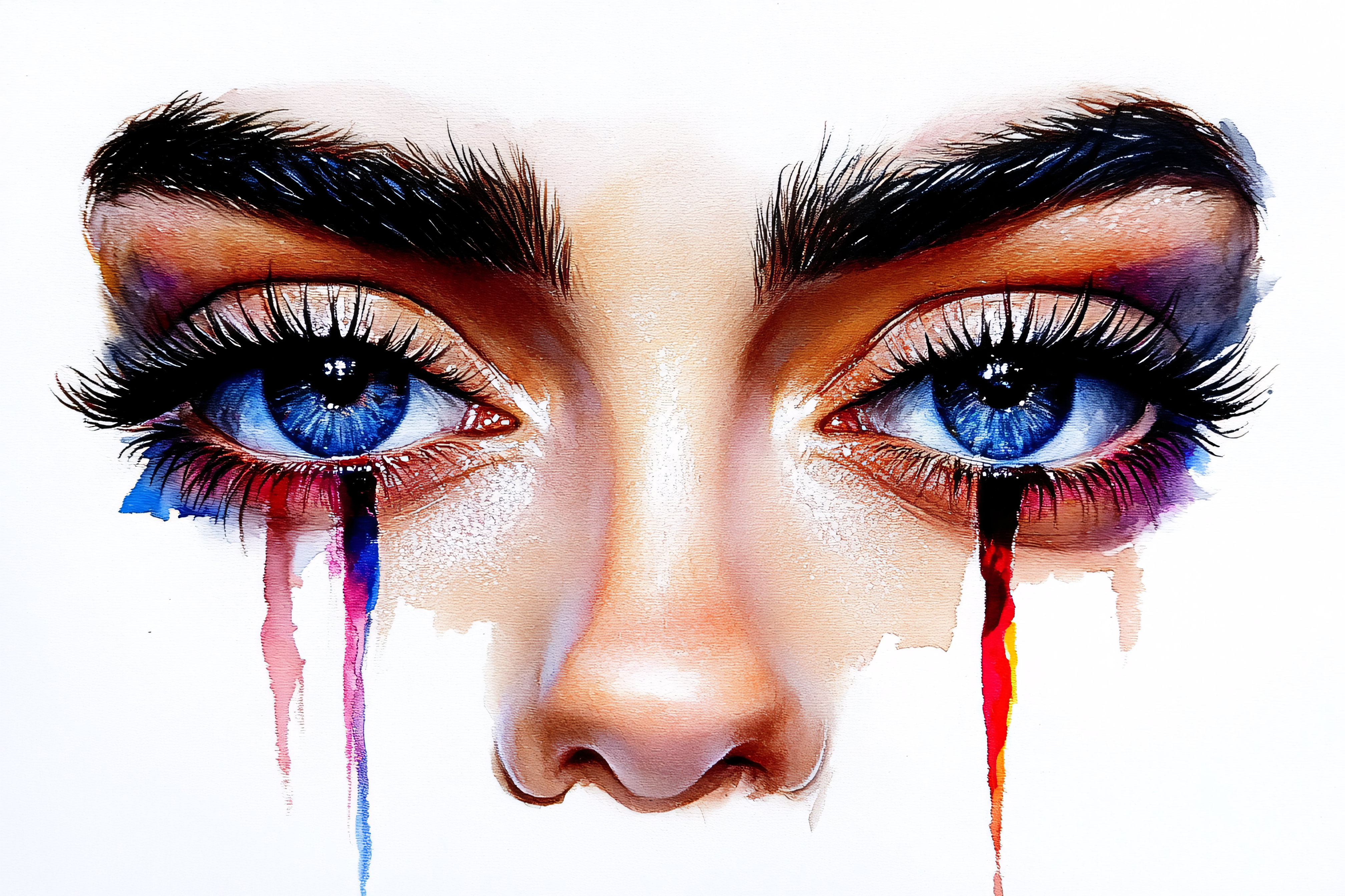 Eyes With Colorful Tears