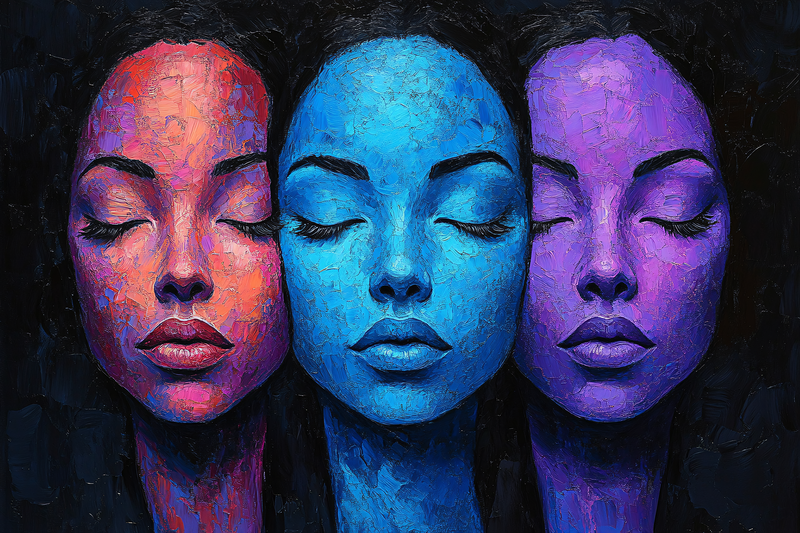 Faces In Harmony Of Colors