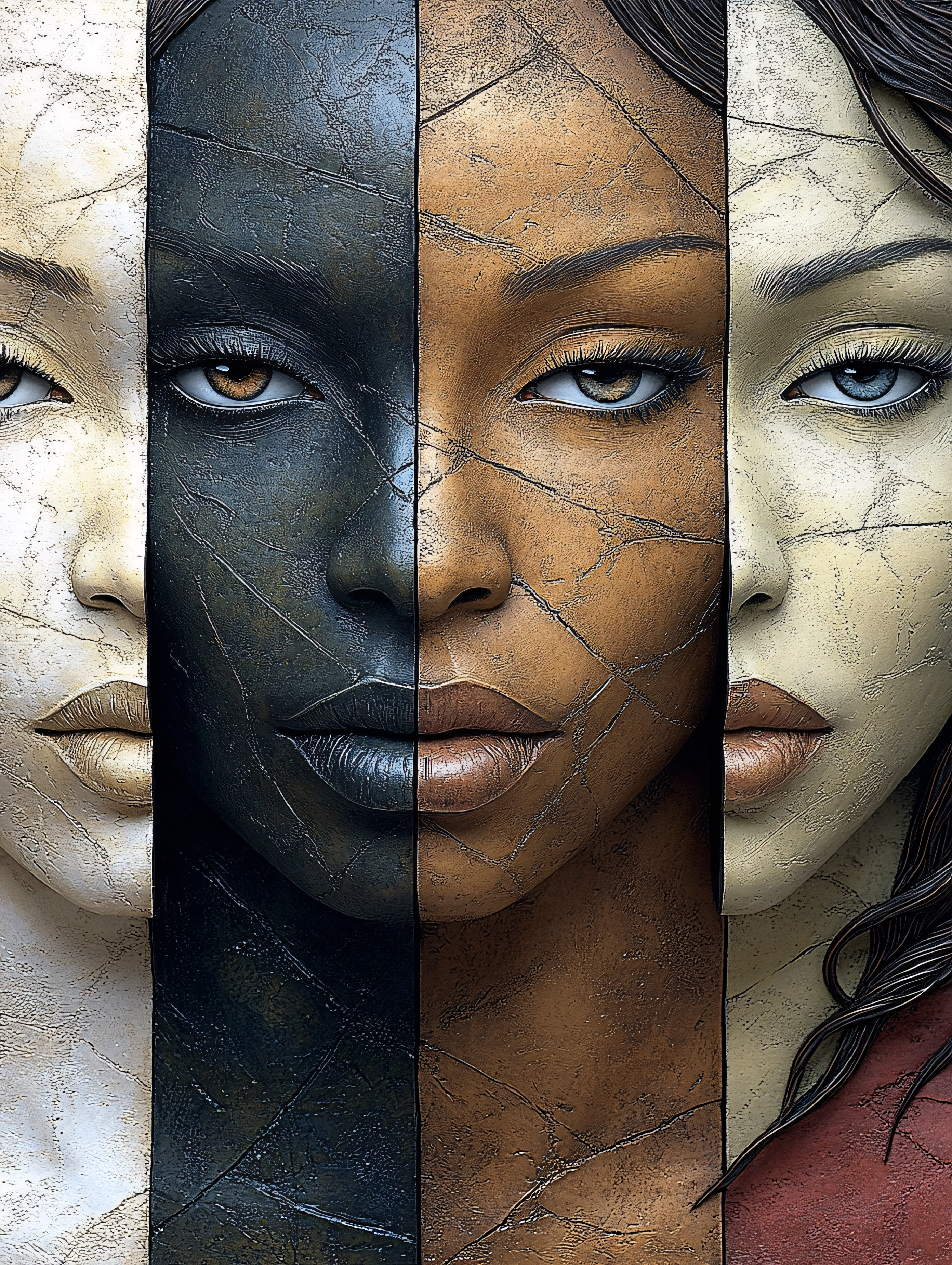 Faces Of Diversity, Cracked Skin Texture