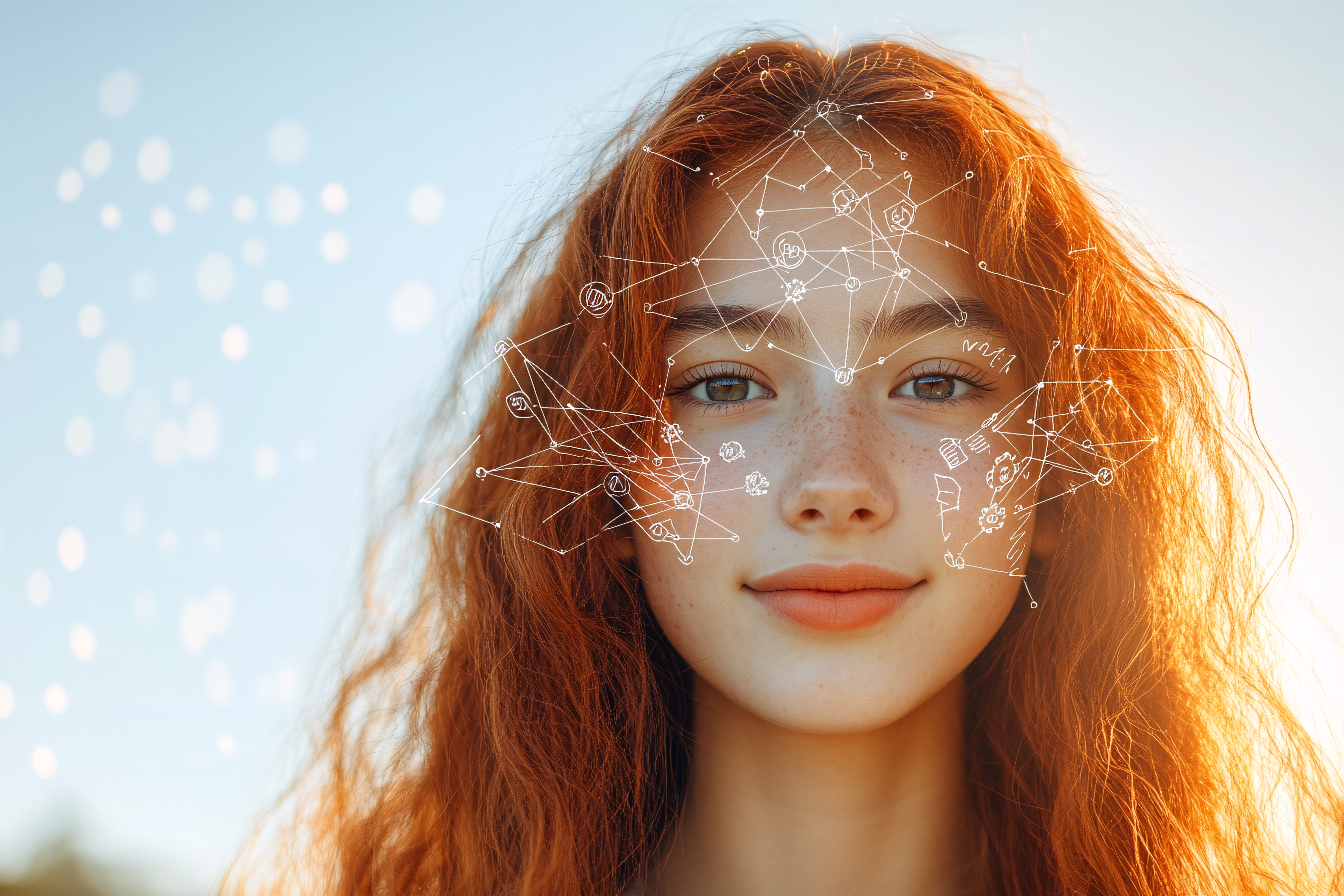 Facial Recognition In Young Woman