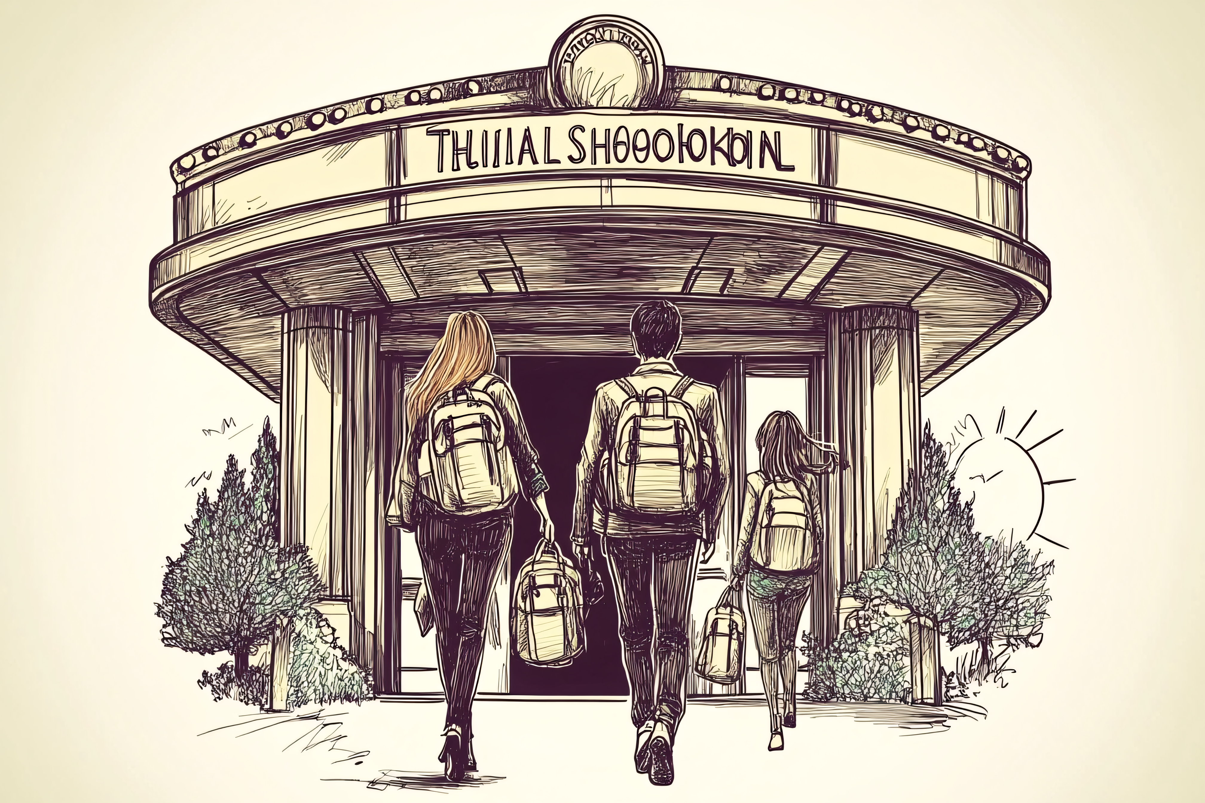 Family Entering Theater