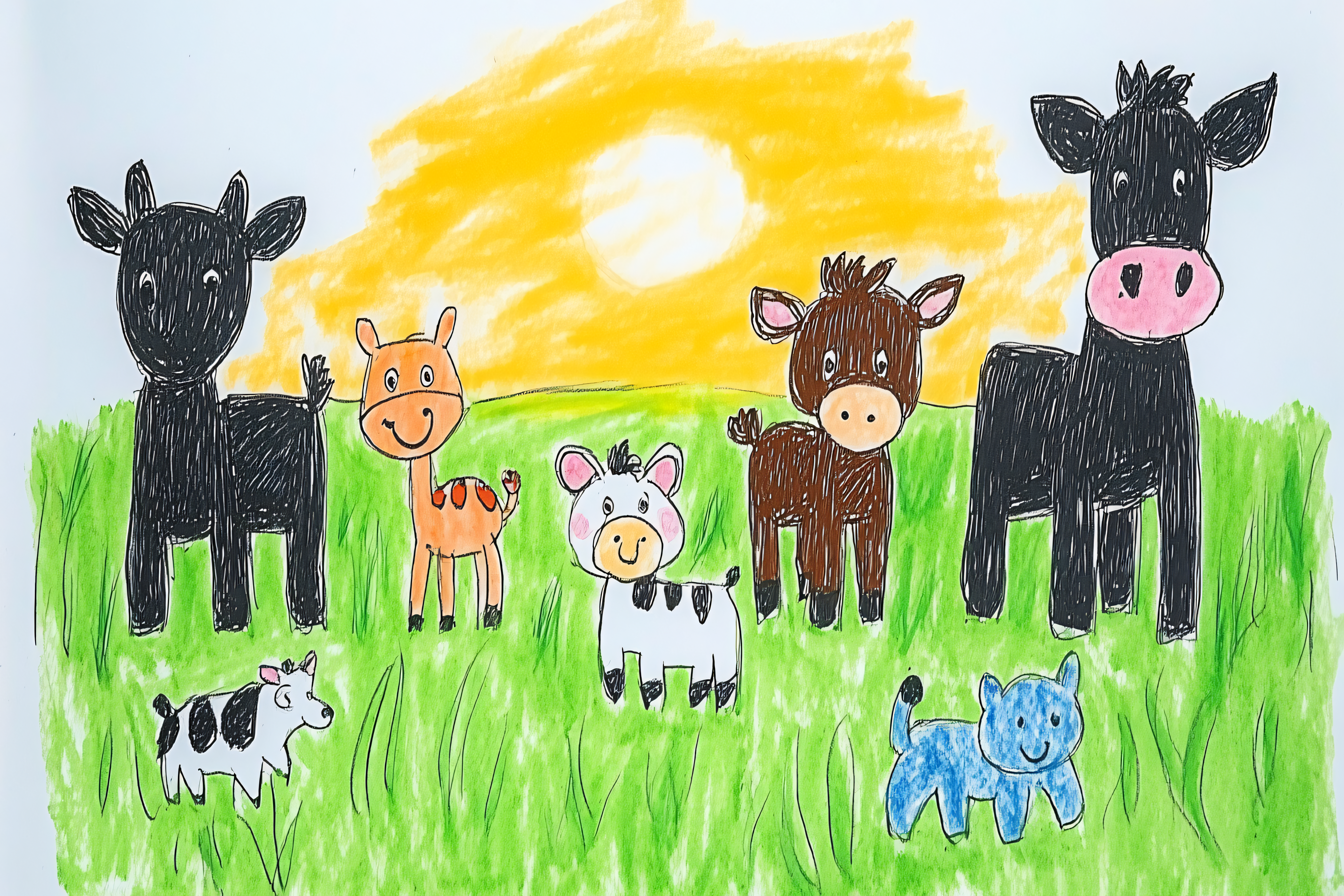 Farm Animals In Field