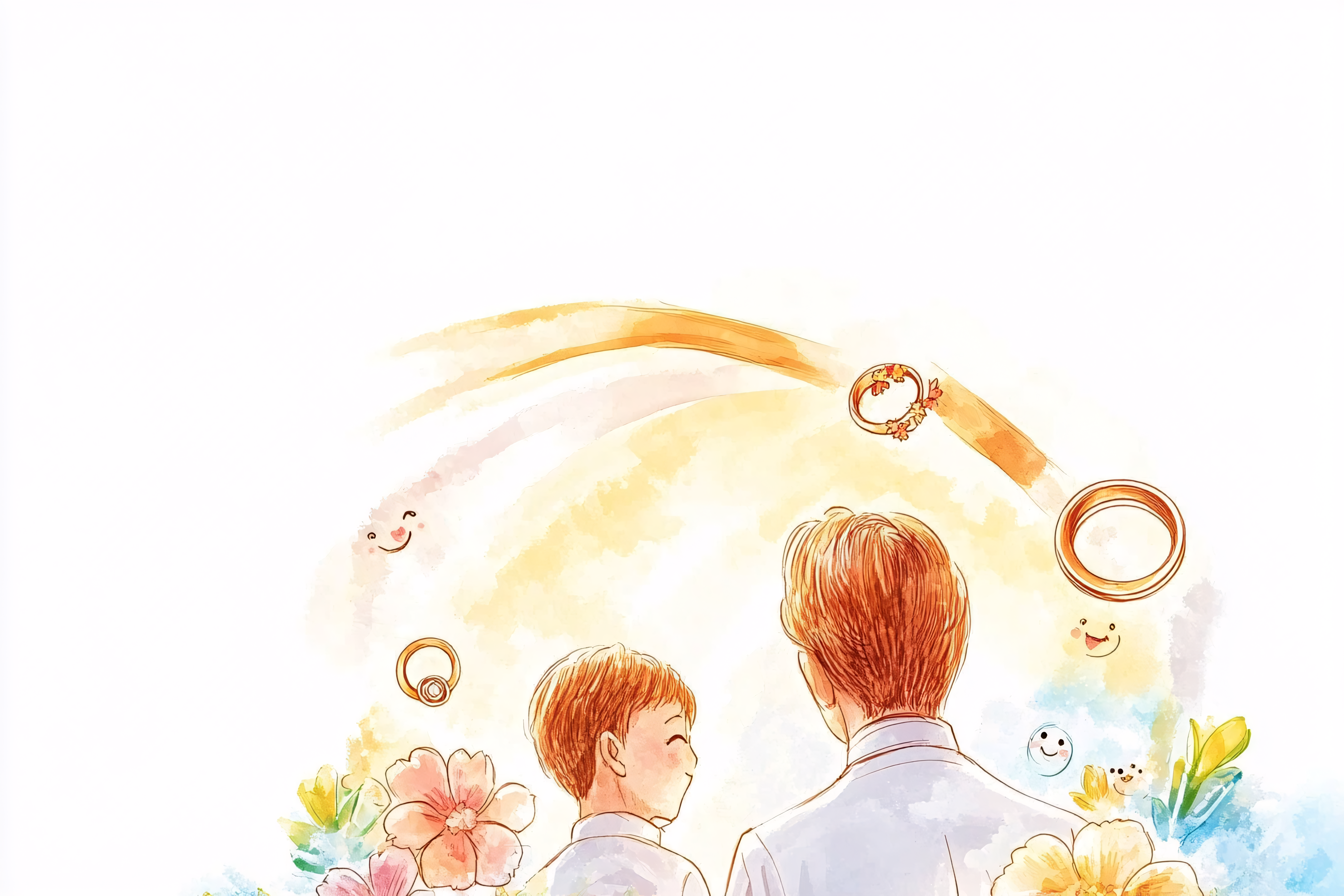 Father And Son With Wedding Rings