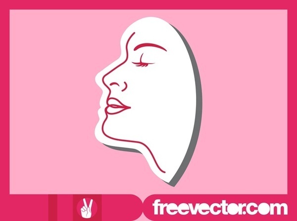 Female Face Design Free Vector