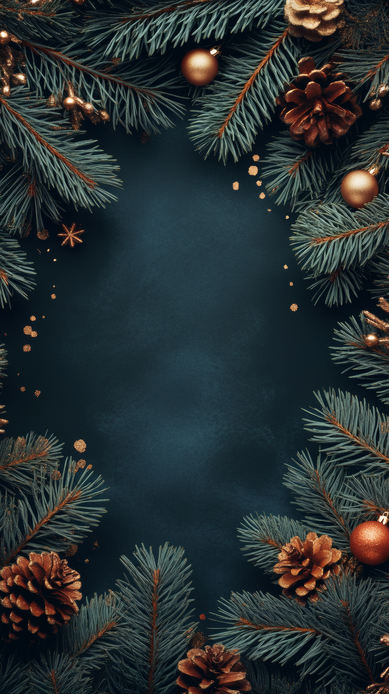 Festive Evergreen and Ornament Frame