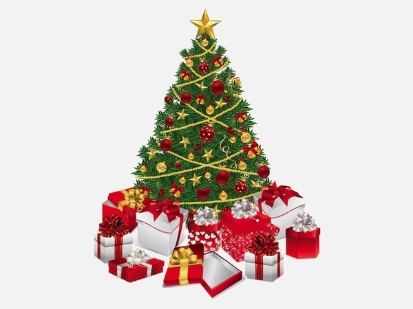 Festive Tree Free Vector