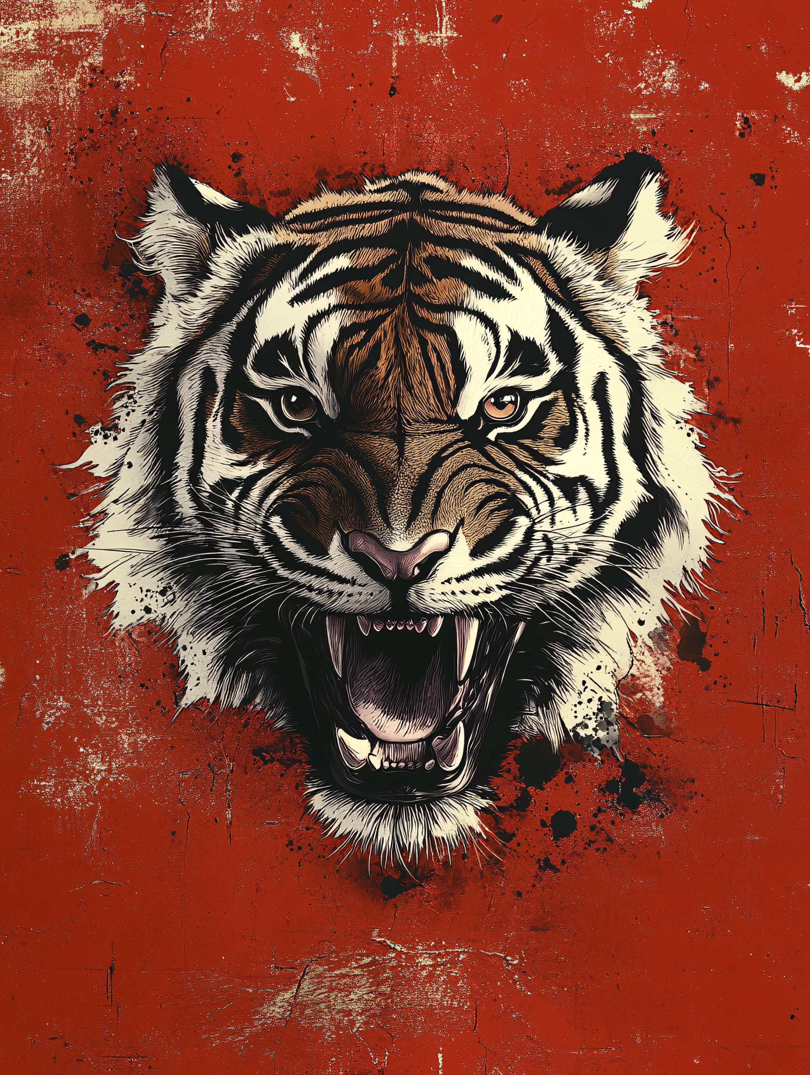 Fierce Tiger Head Portrait