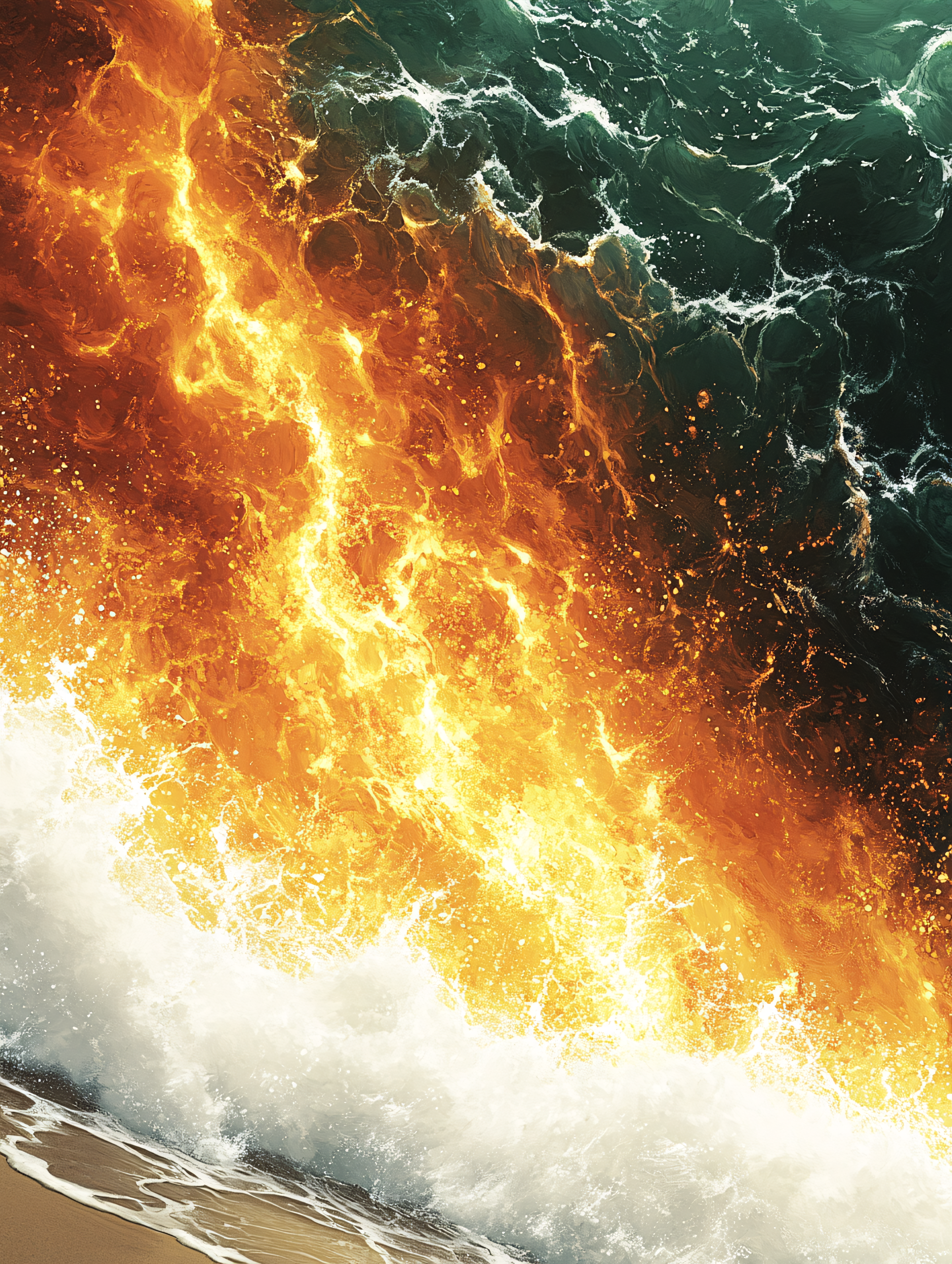 Fiery Ocean Wave