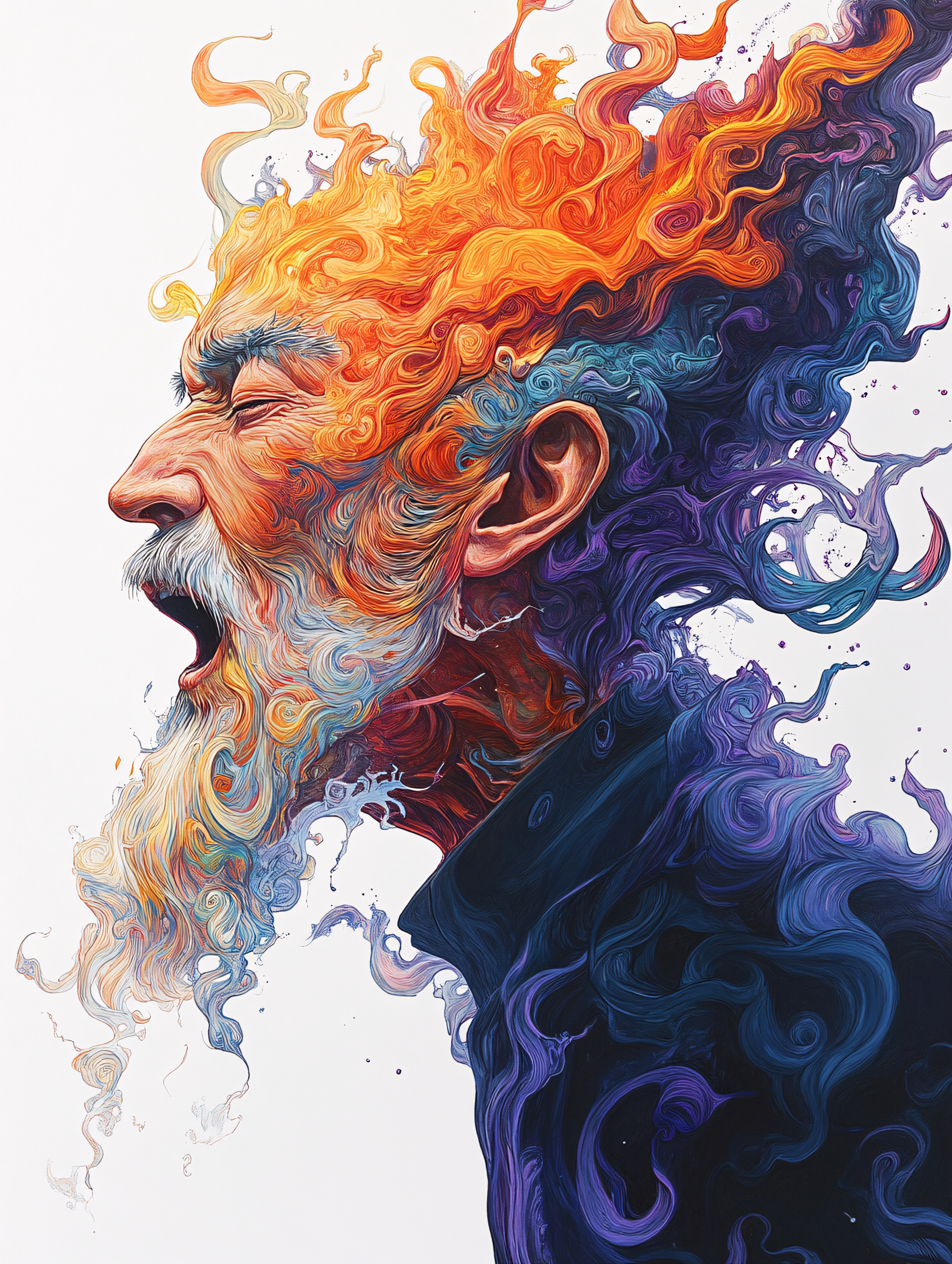 Fiery Old Man Portrait