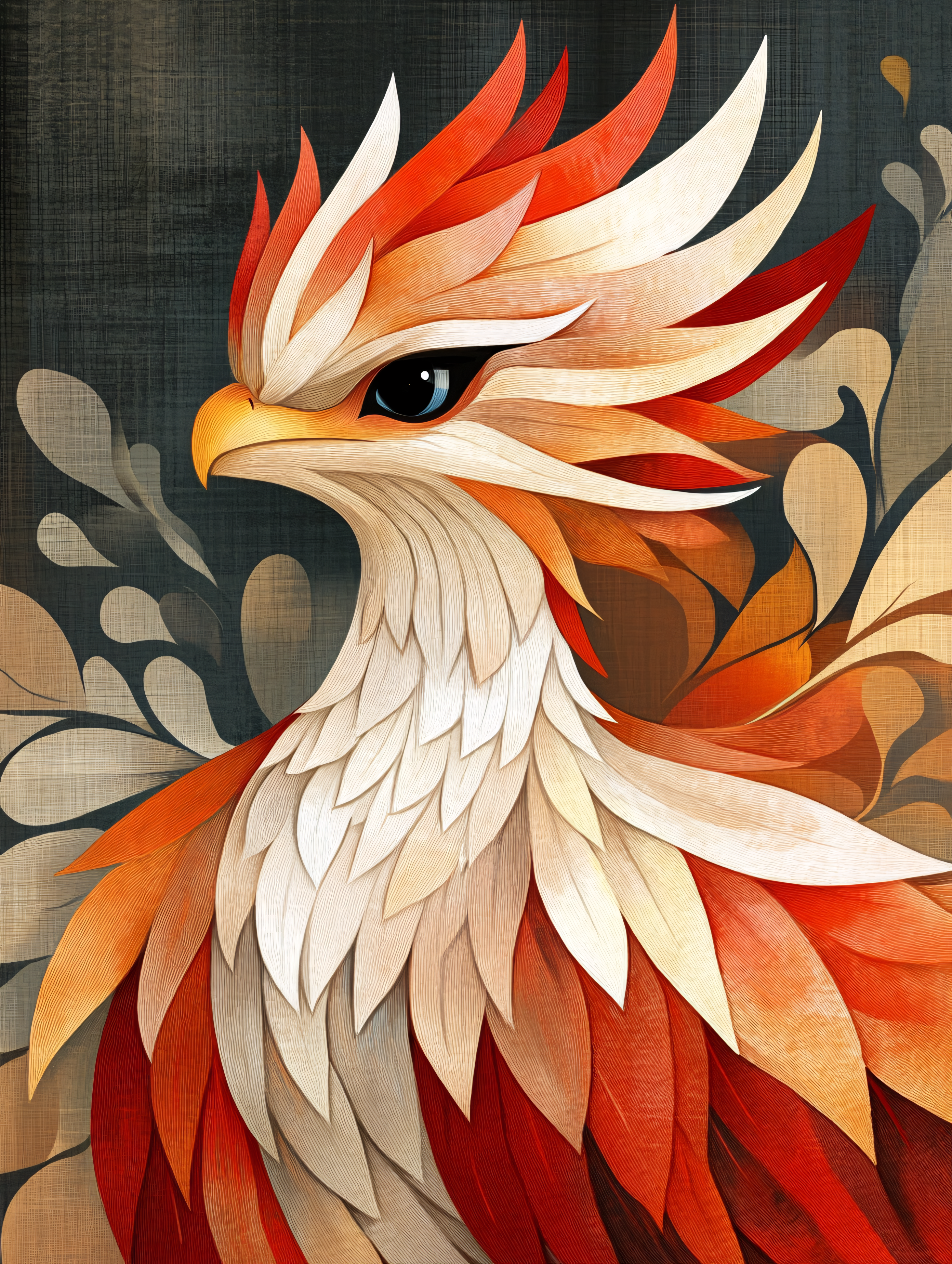Fiery Phoenix Bird