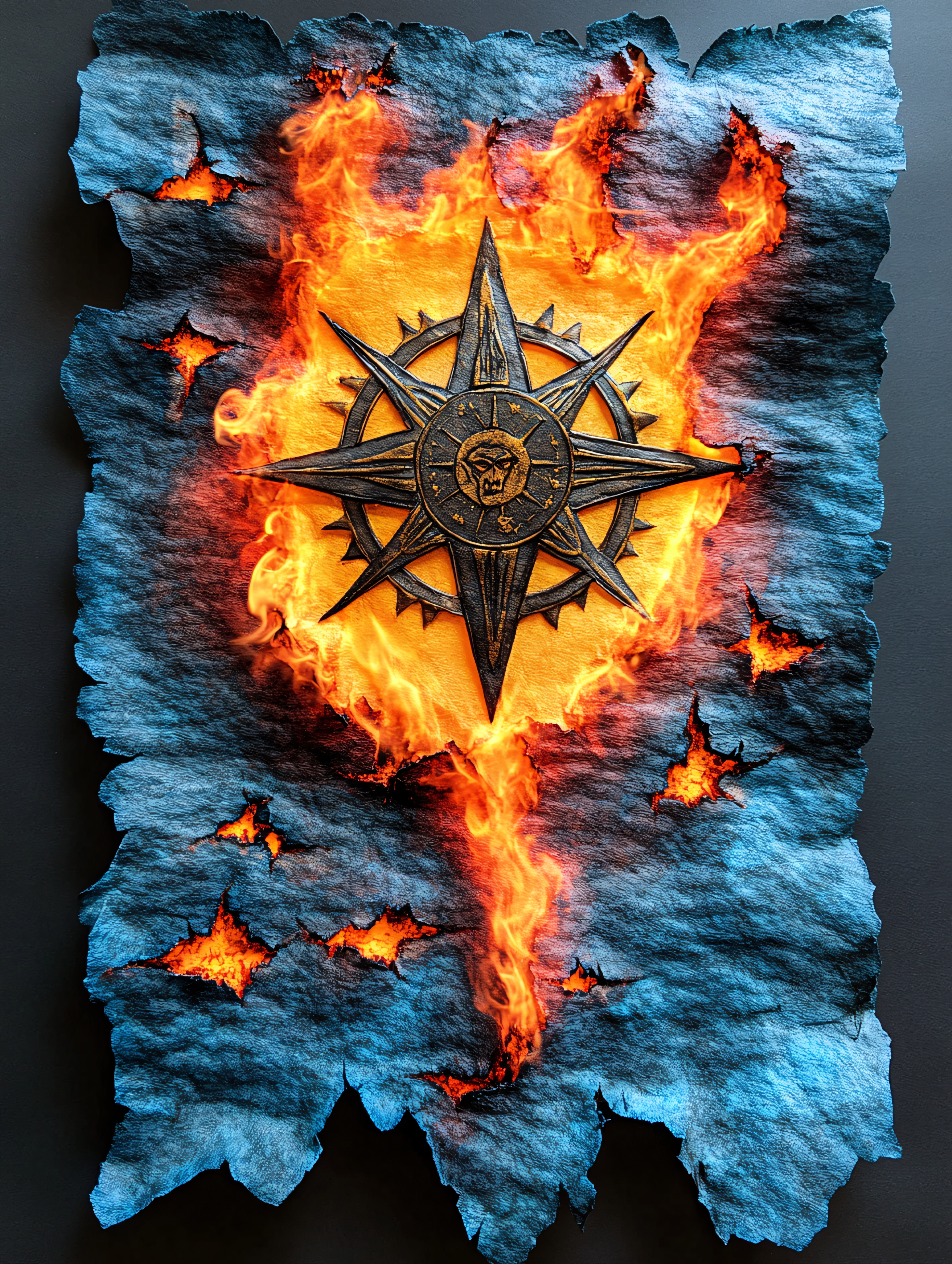 Fiery Skull Compass