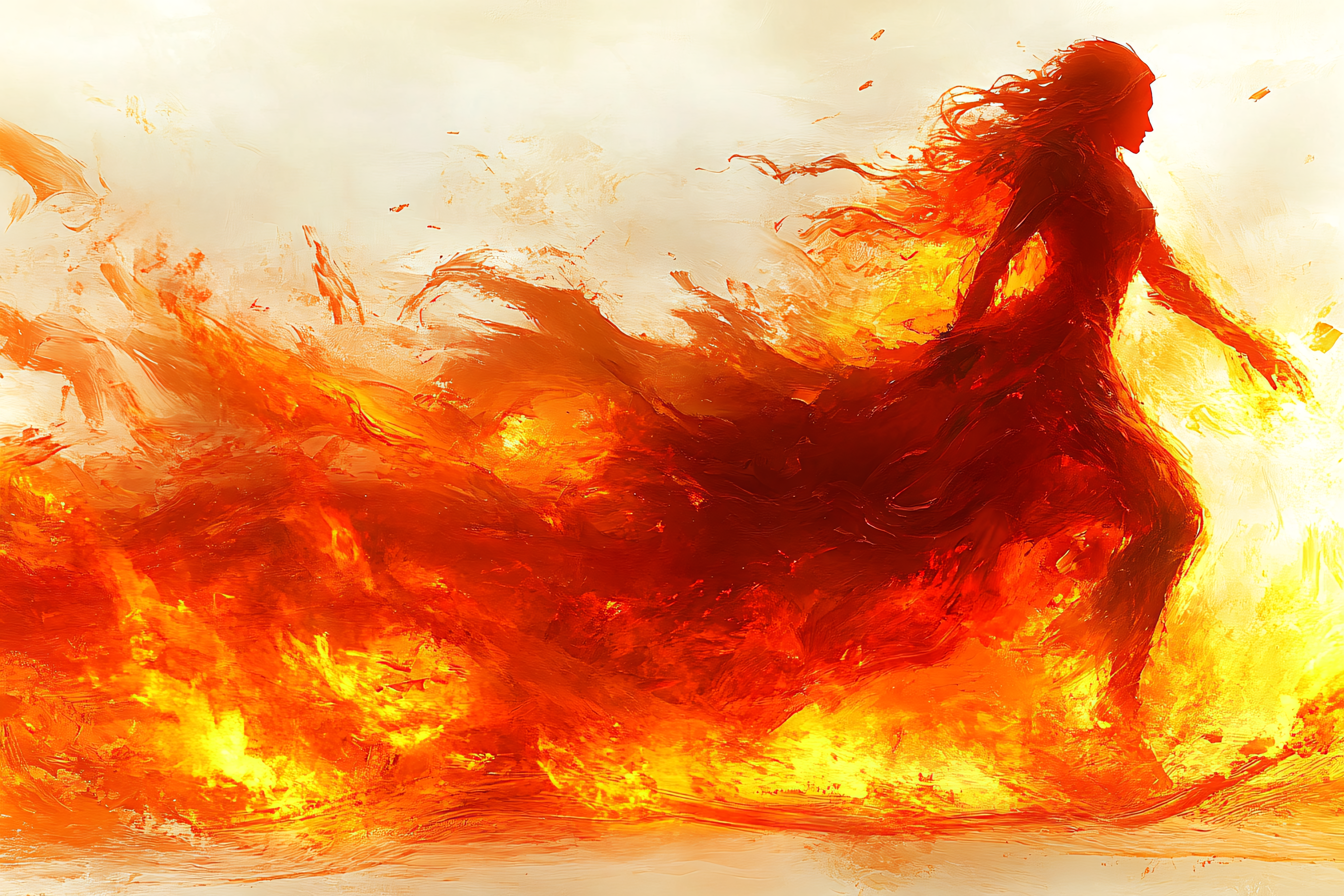 Fiery Woman Silhouette