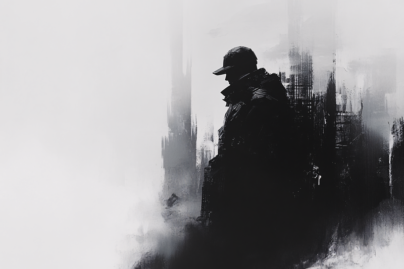 Figure In Urban Silhouette