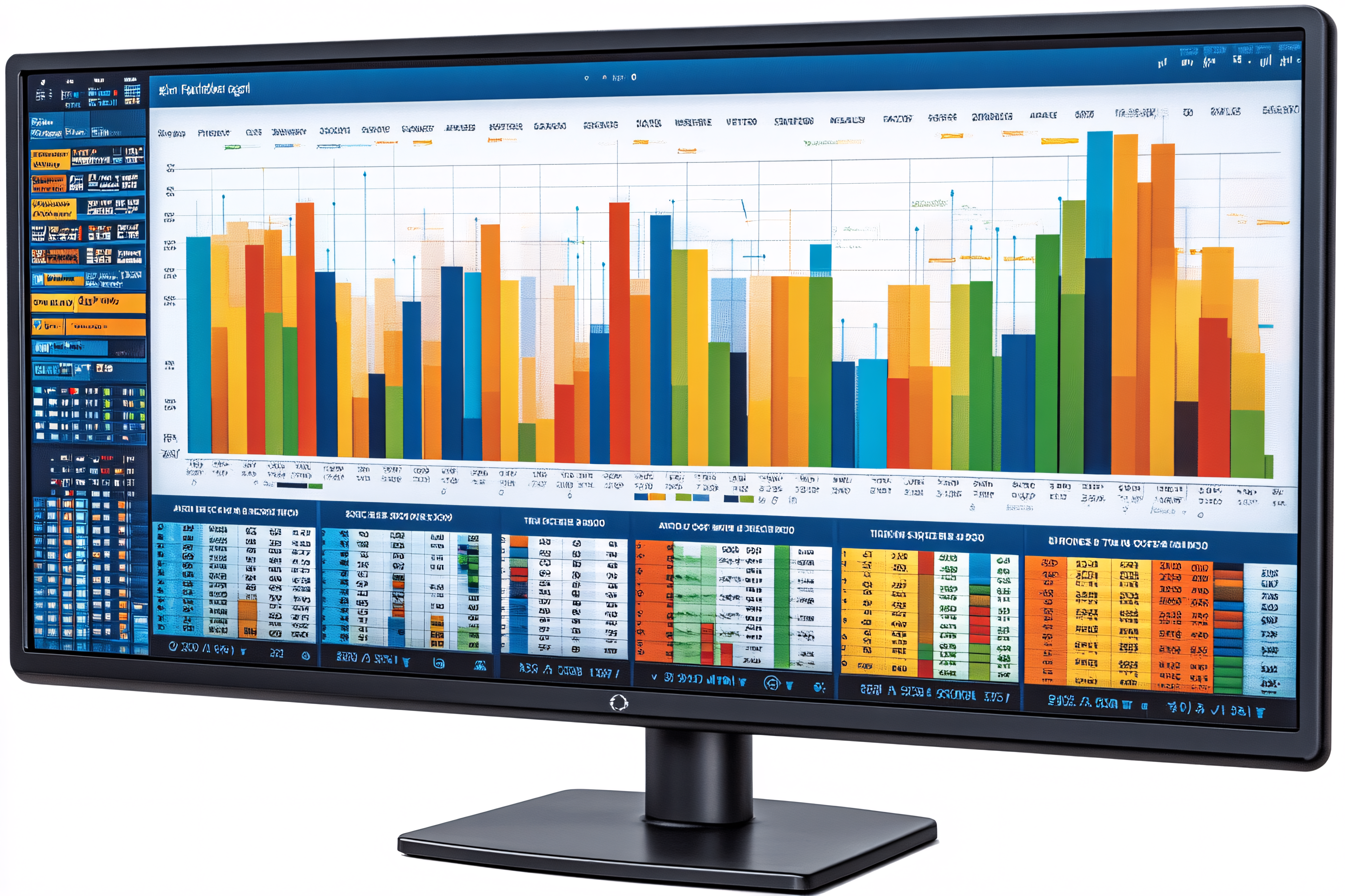 Financial Data Display On Modern Monitor