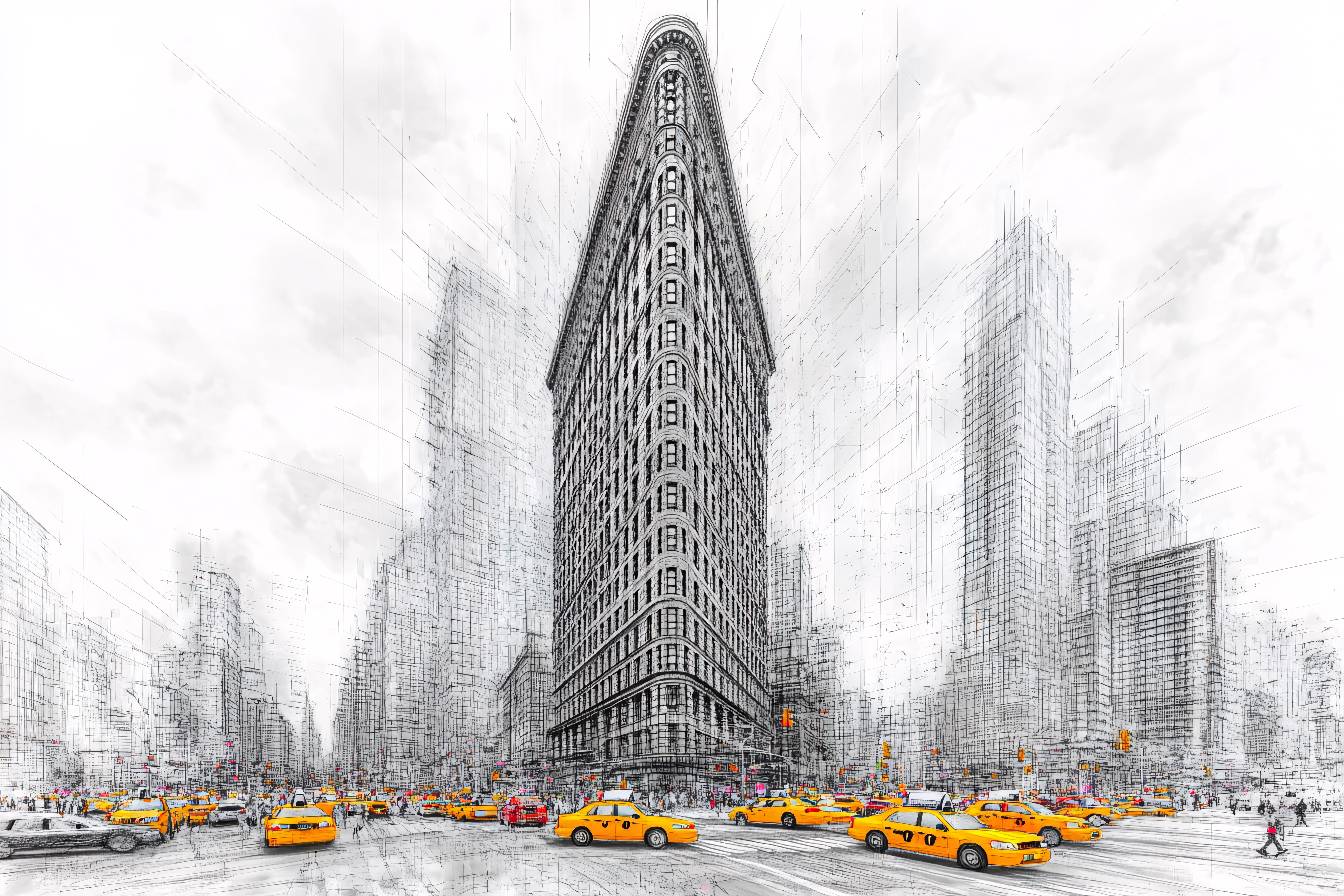 Flatiron Building New York City Taxis