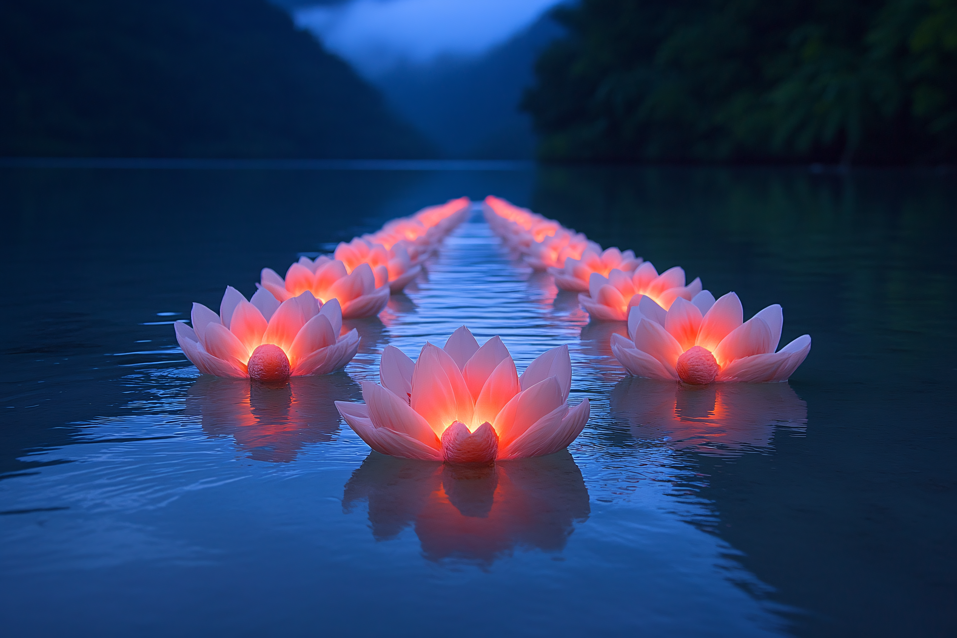 Floating Lotus Lanterns