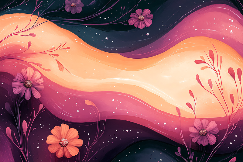 Floral Abstract Wavy Background