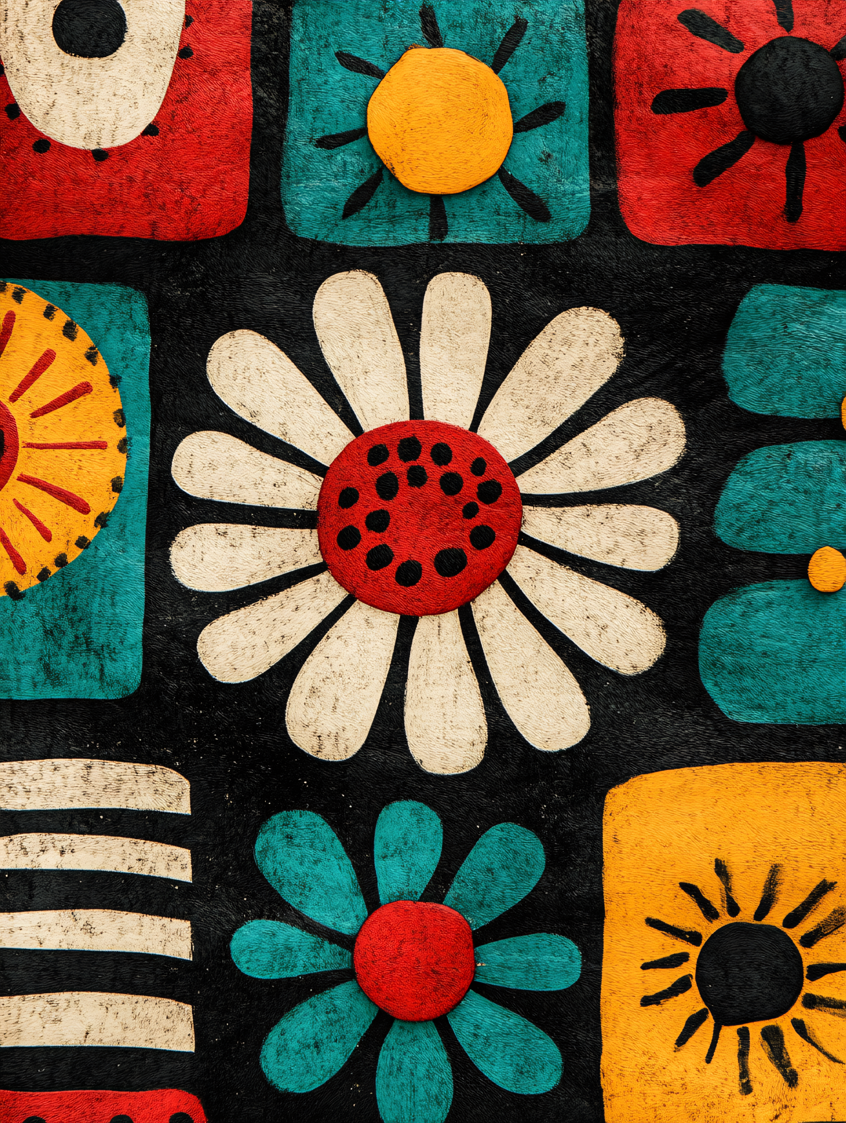 Floral and Geometric Pattern Grid
