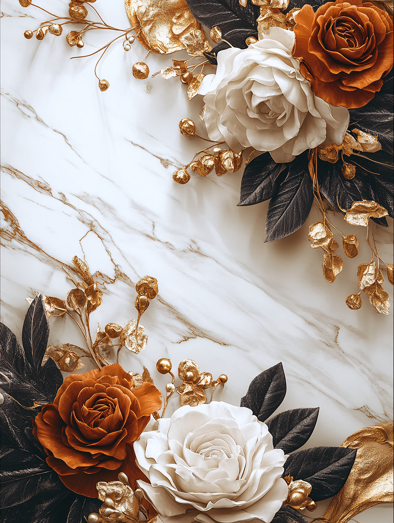 Floral Arrangement On Marble