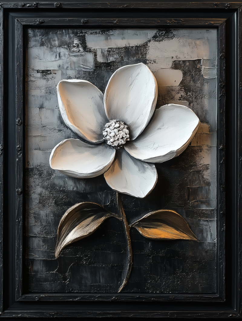 Floral Art on Textured Background