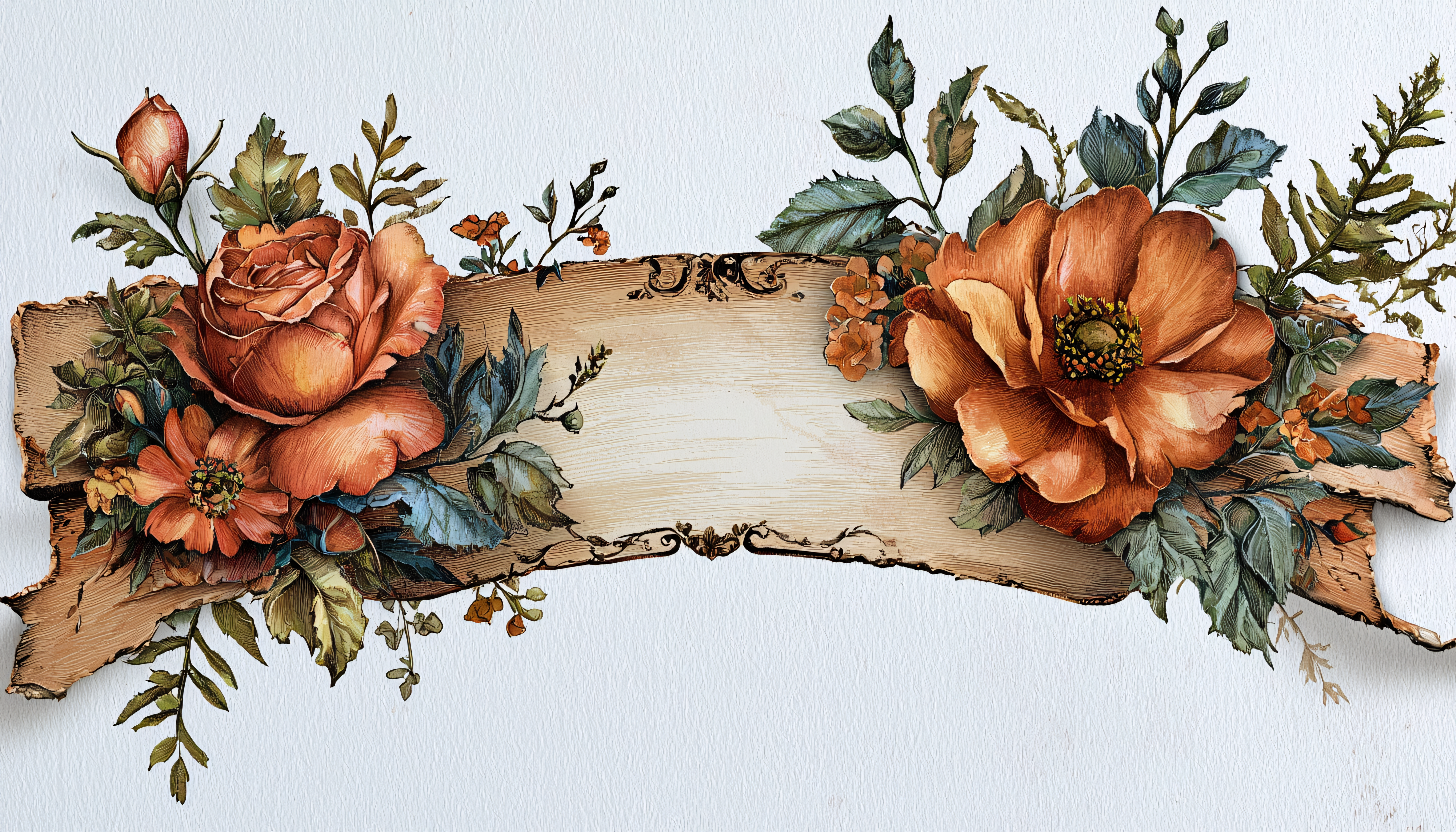 Floral Banner with Roses