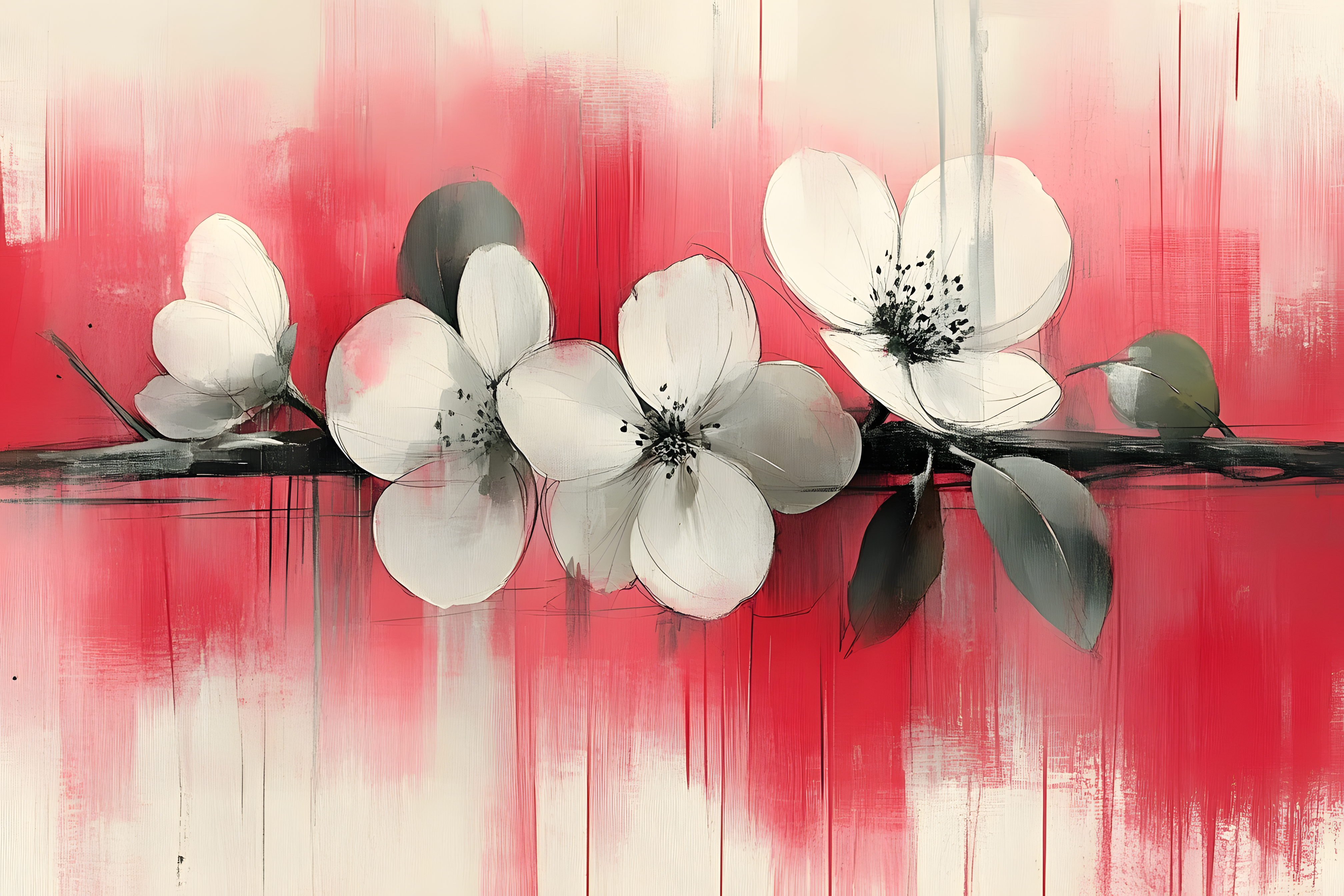 Floral Bloom in Red