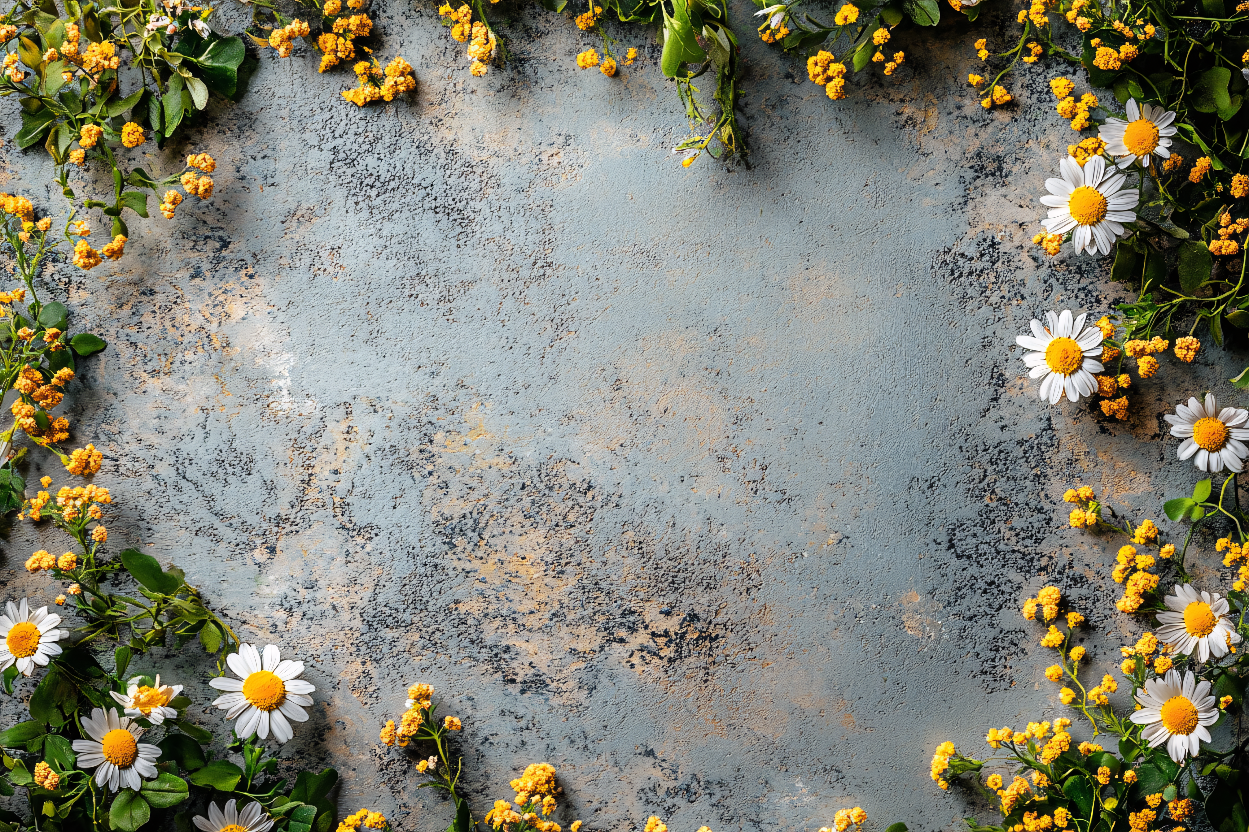 Floral Border on Textured Background