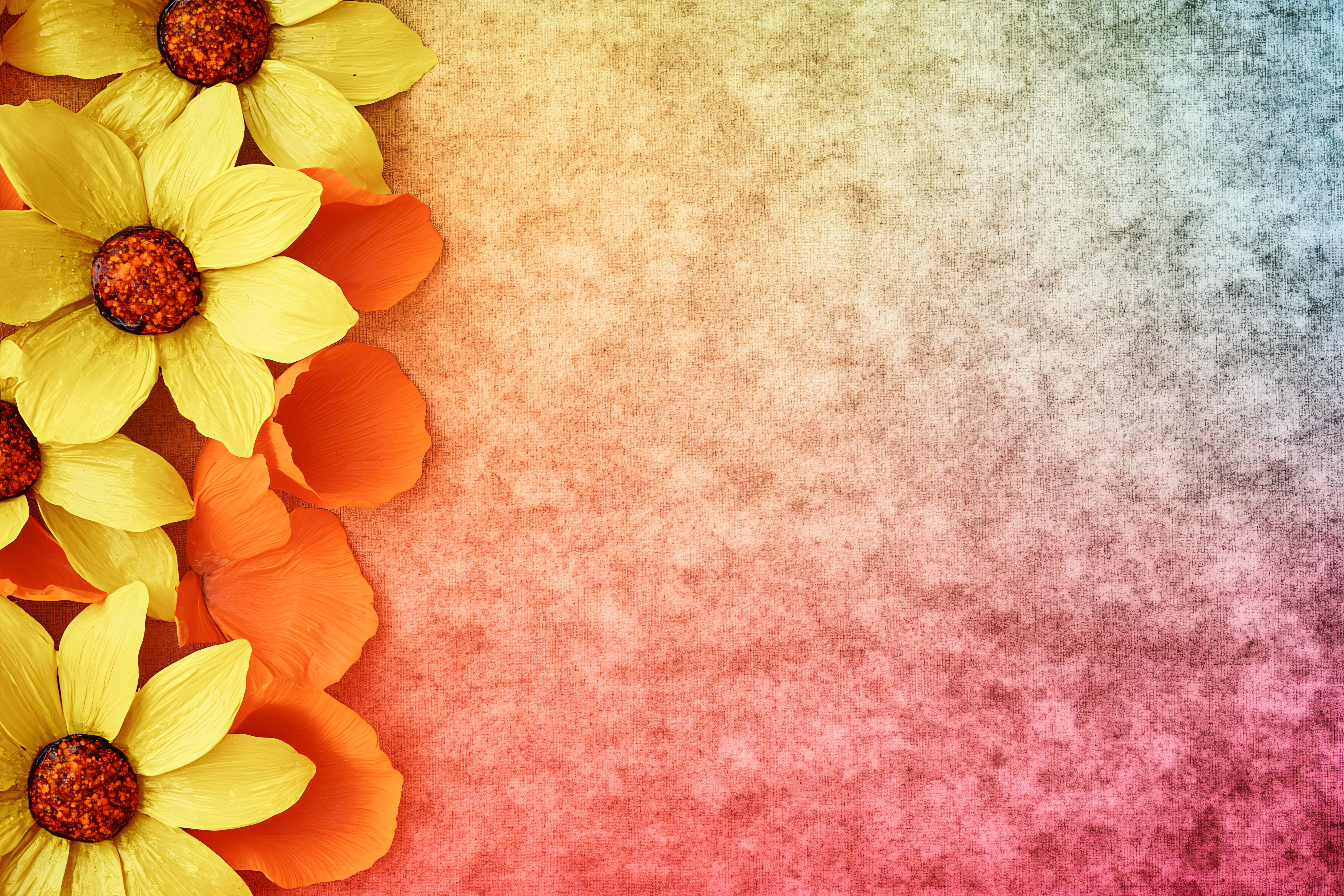Floral Border with Gradient Background