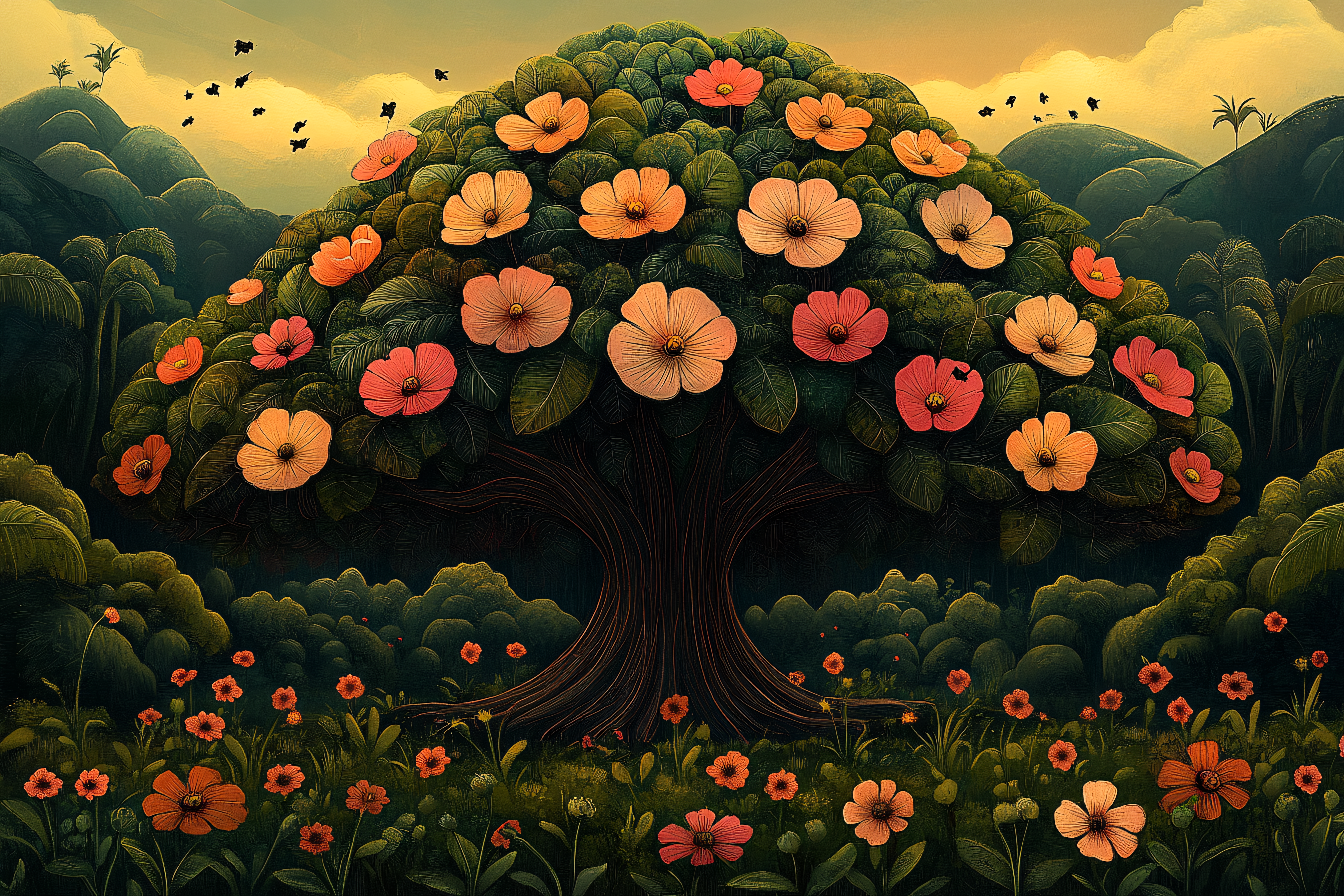 Floral Canopy Tree
