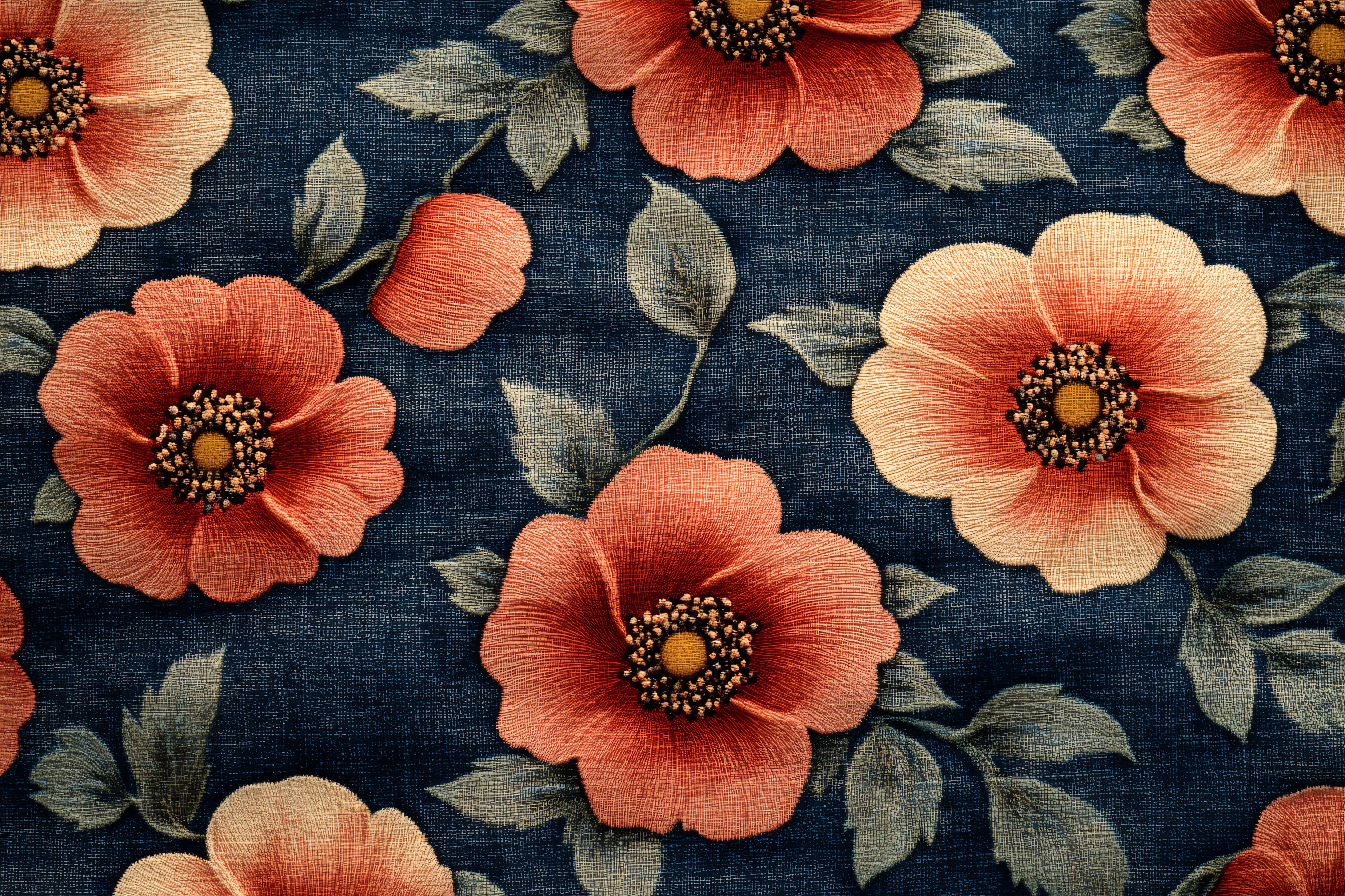 Floral Denim Texture