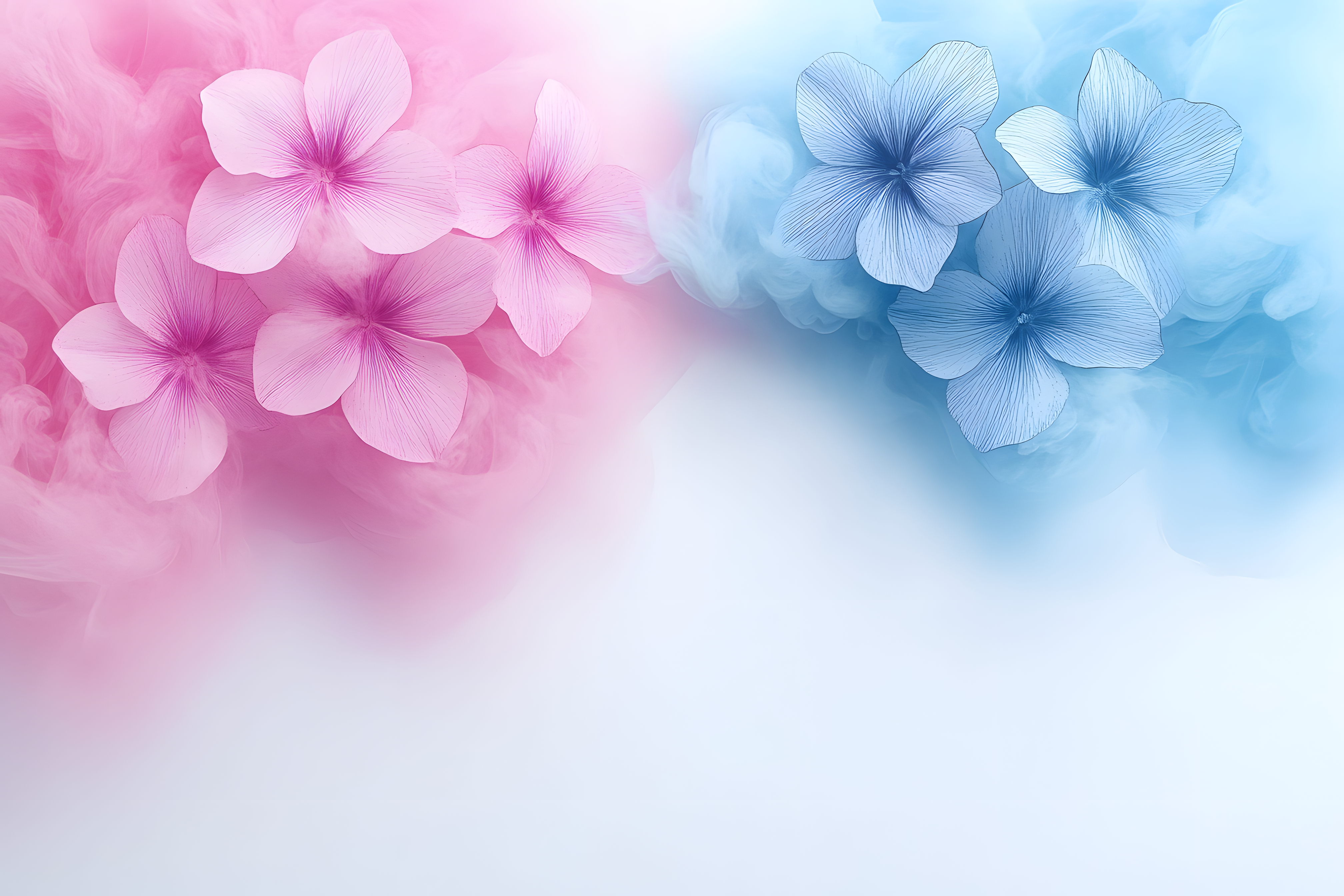 Free Download Pink and Blue Flowers Digital Art, Floral Background, Soft  Pastel Colors, image size:4032x2688