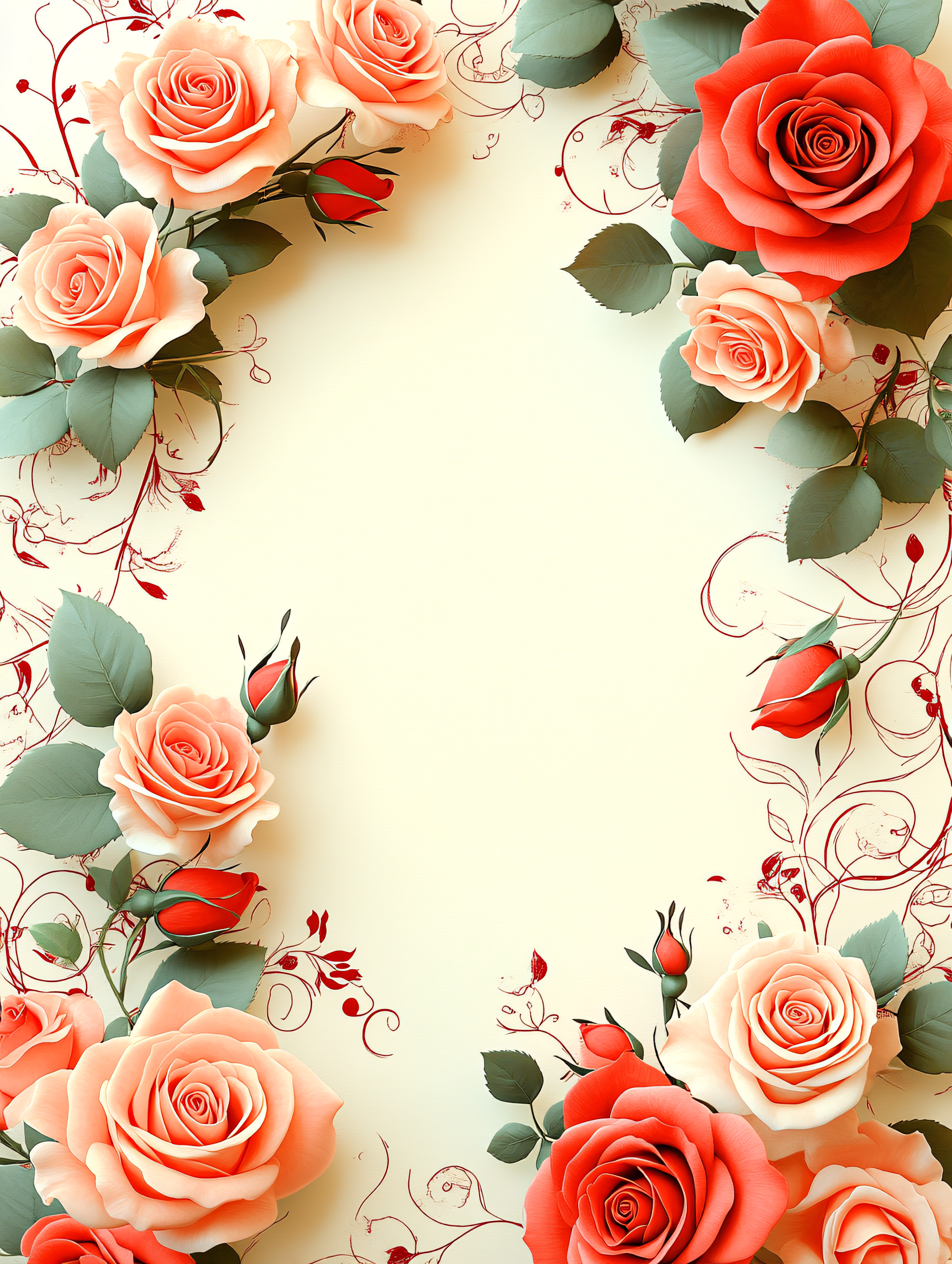 Floral Elegance: Roses & Buds
