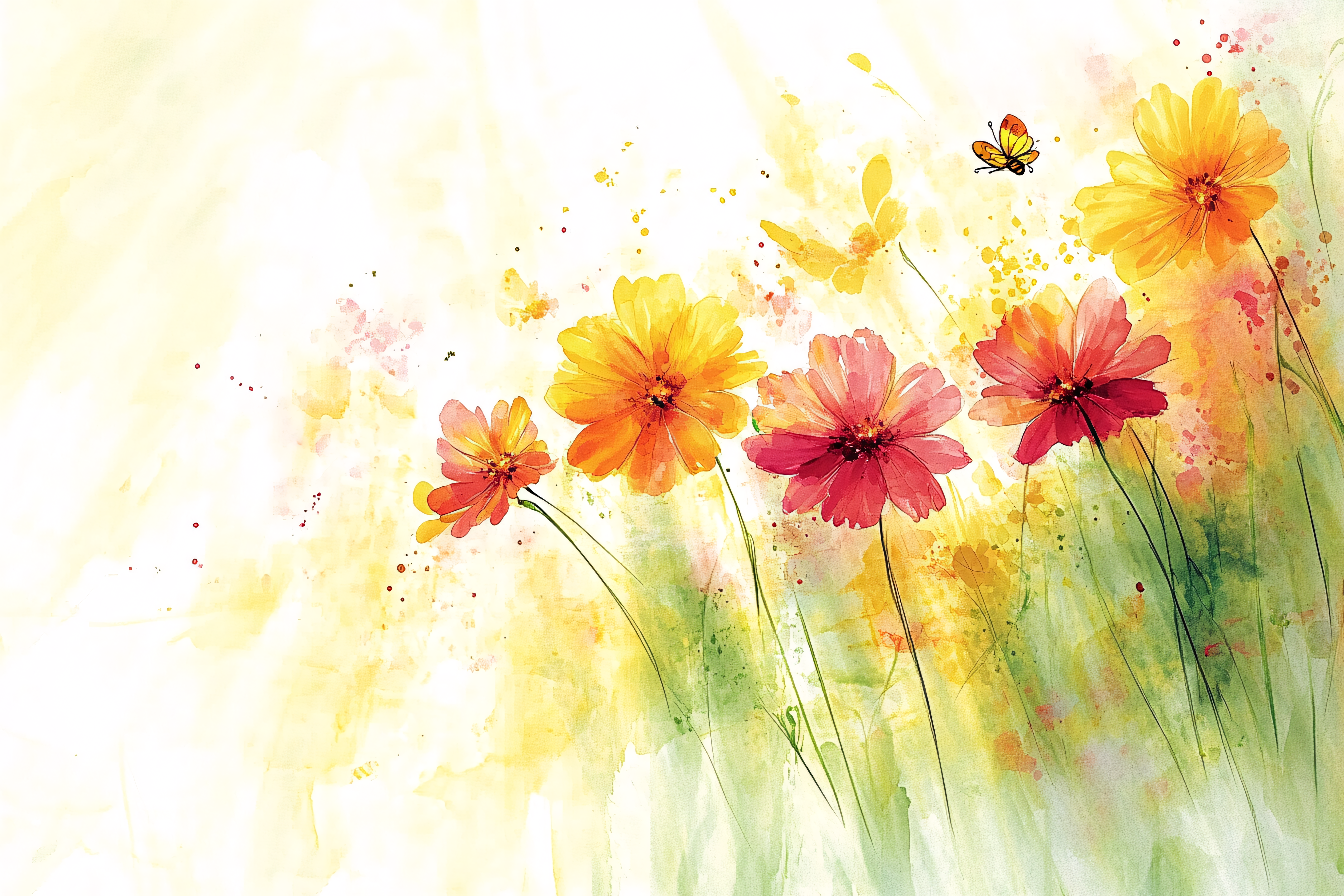 Floral Field Watercolor