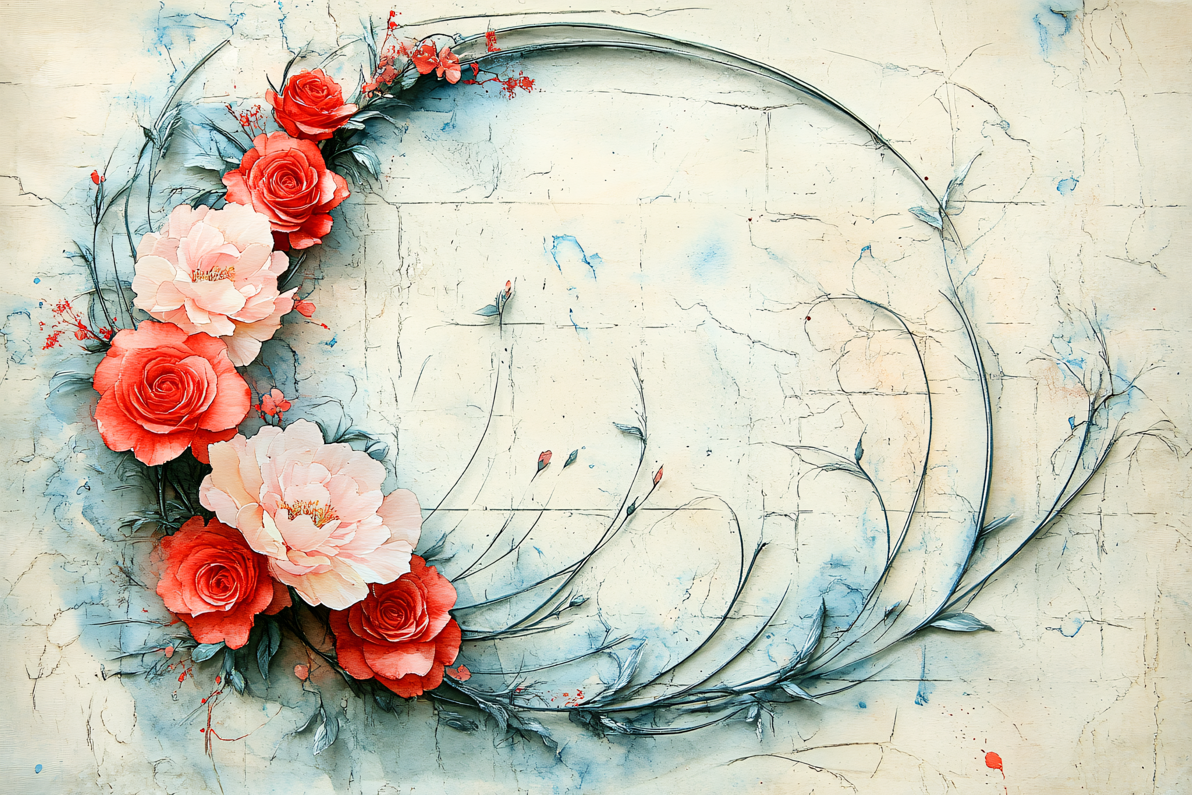 Floral Frame with Roses