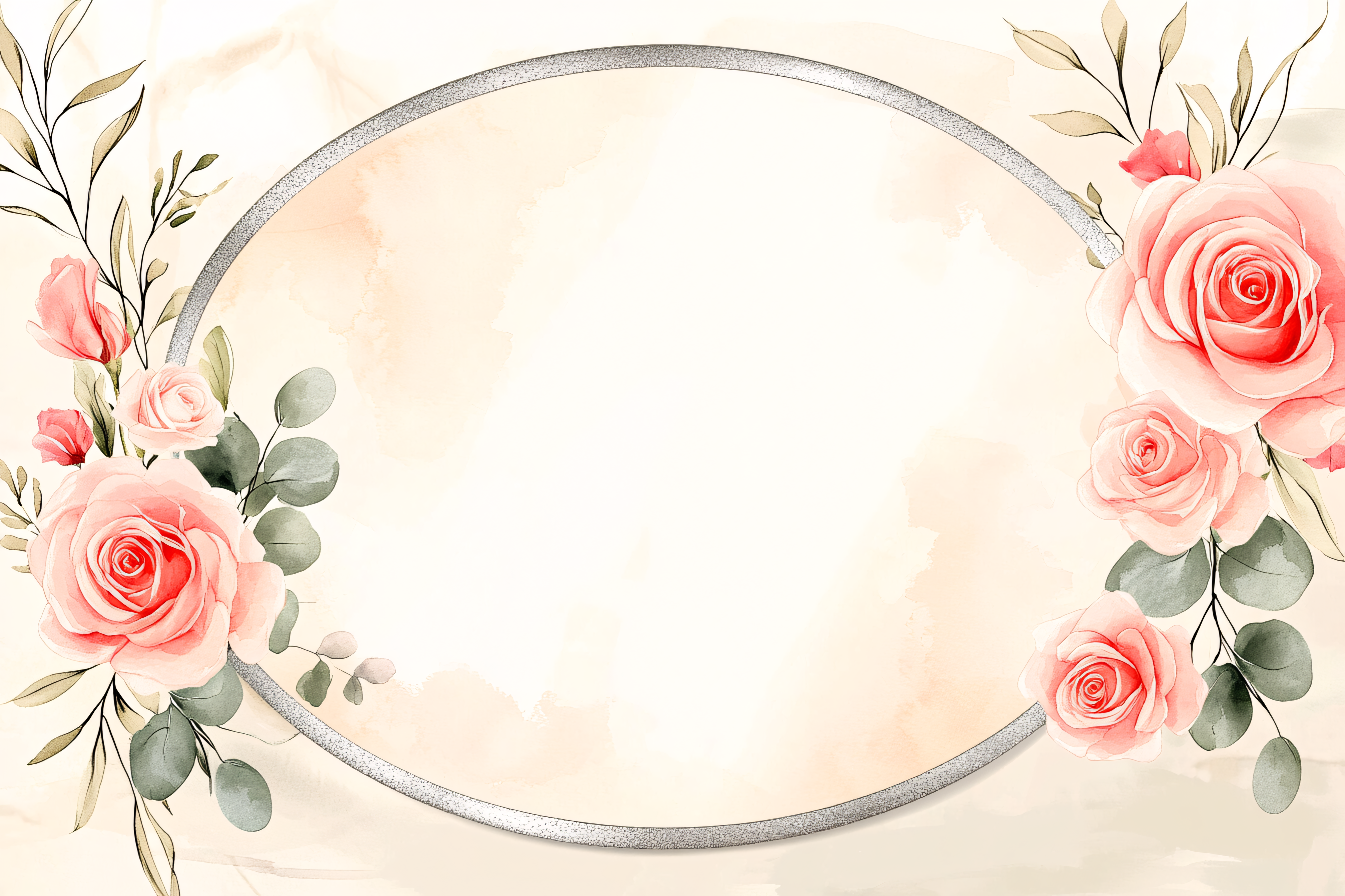 Floral Oval Frame