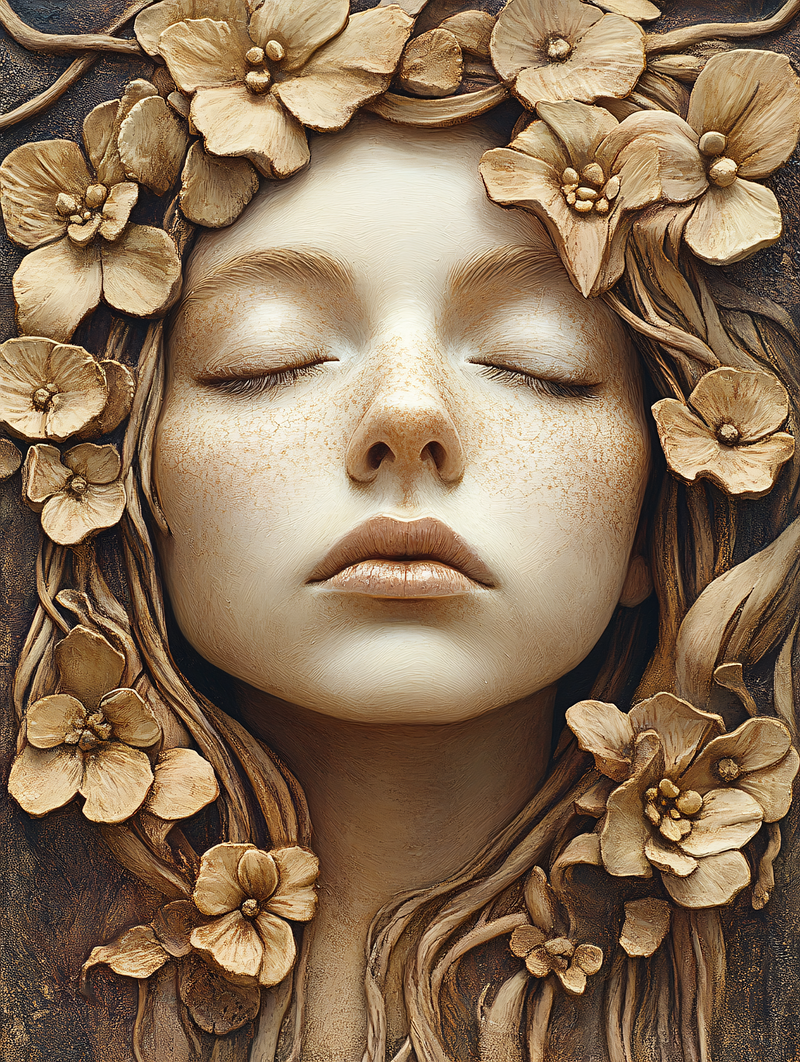 Floral Portrait Sculpture
