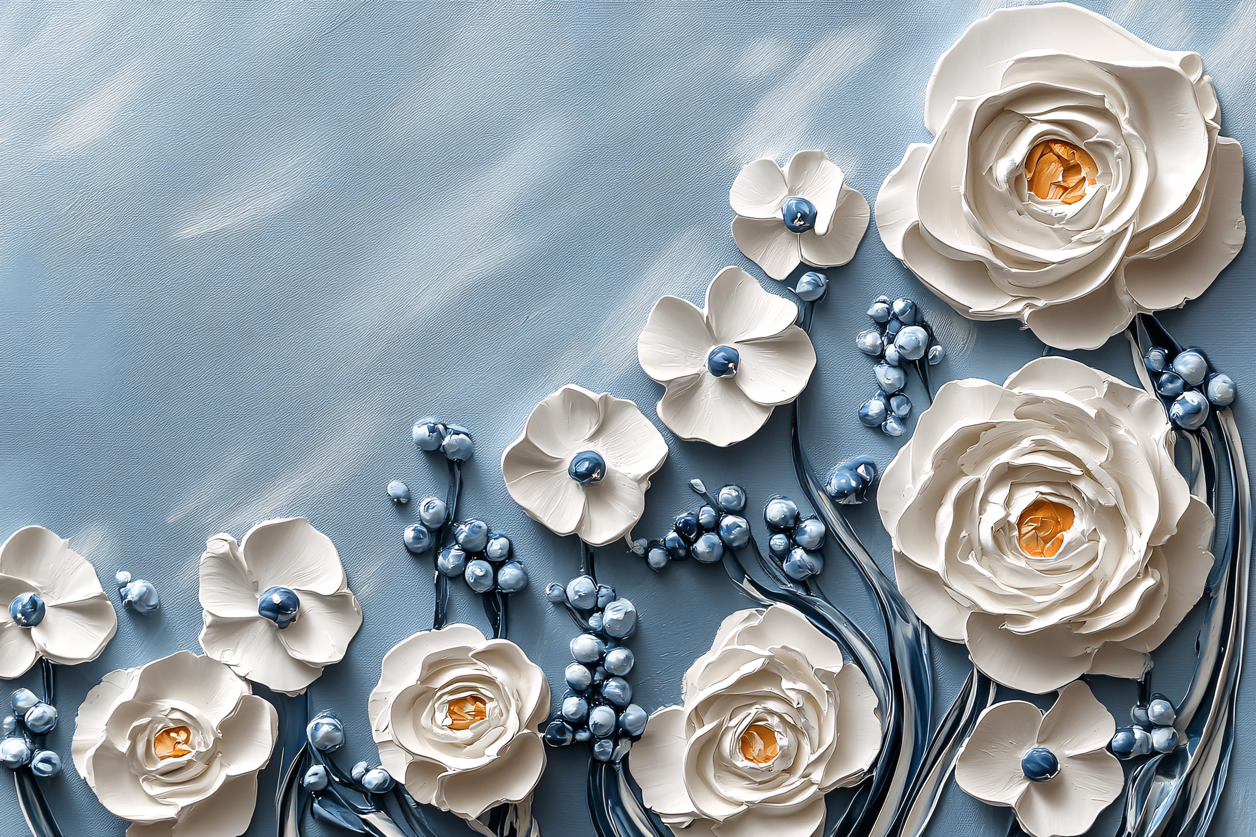 Floral Relief Painting