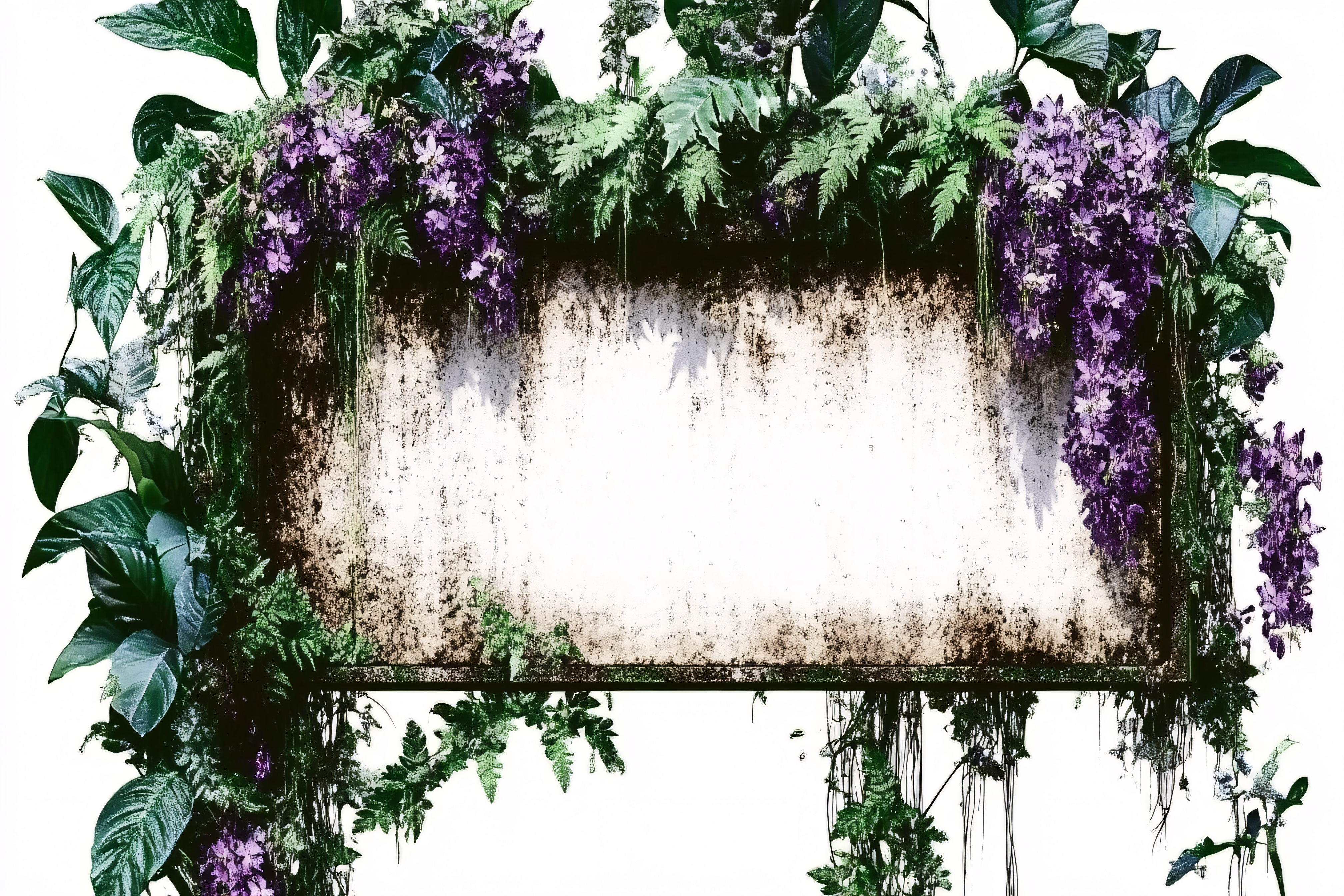 Floral Sign With Purple Flowers