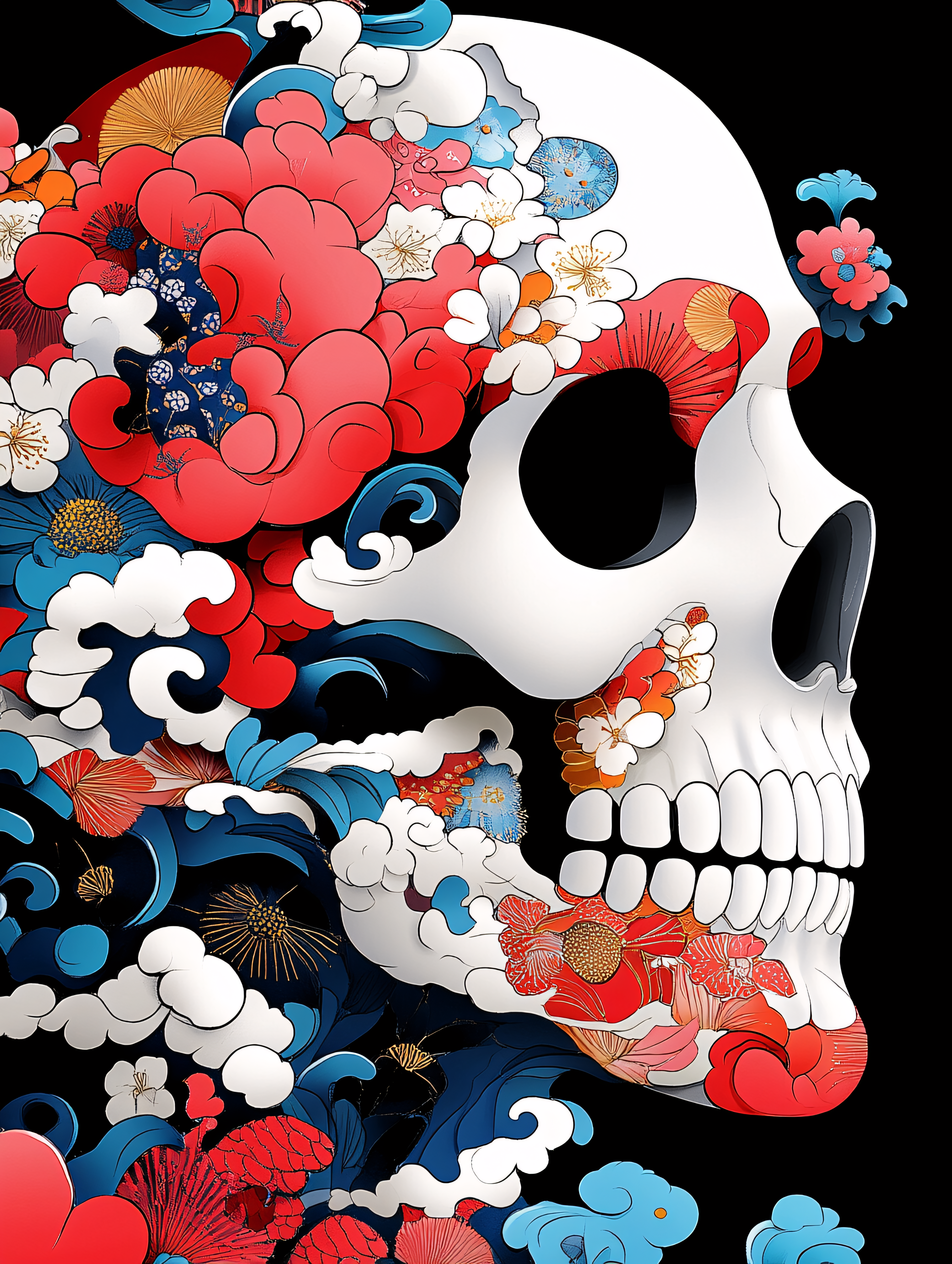 Floral Skull Design