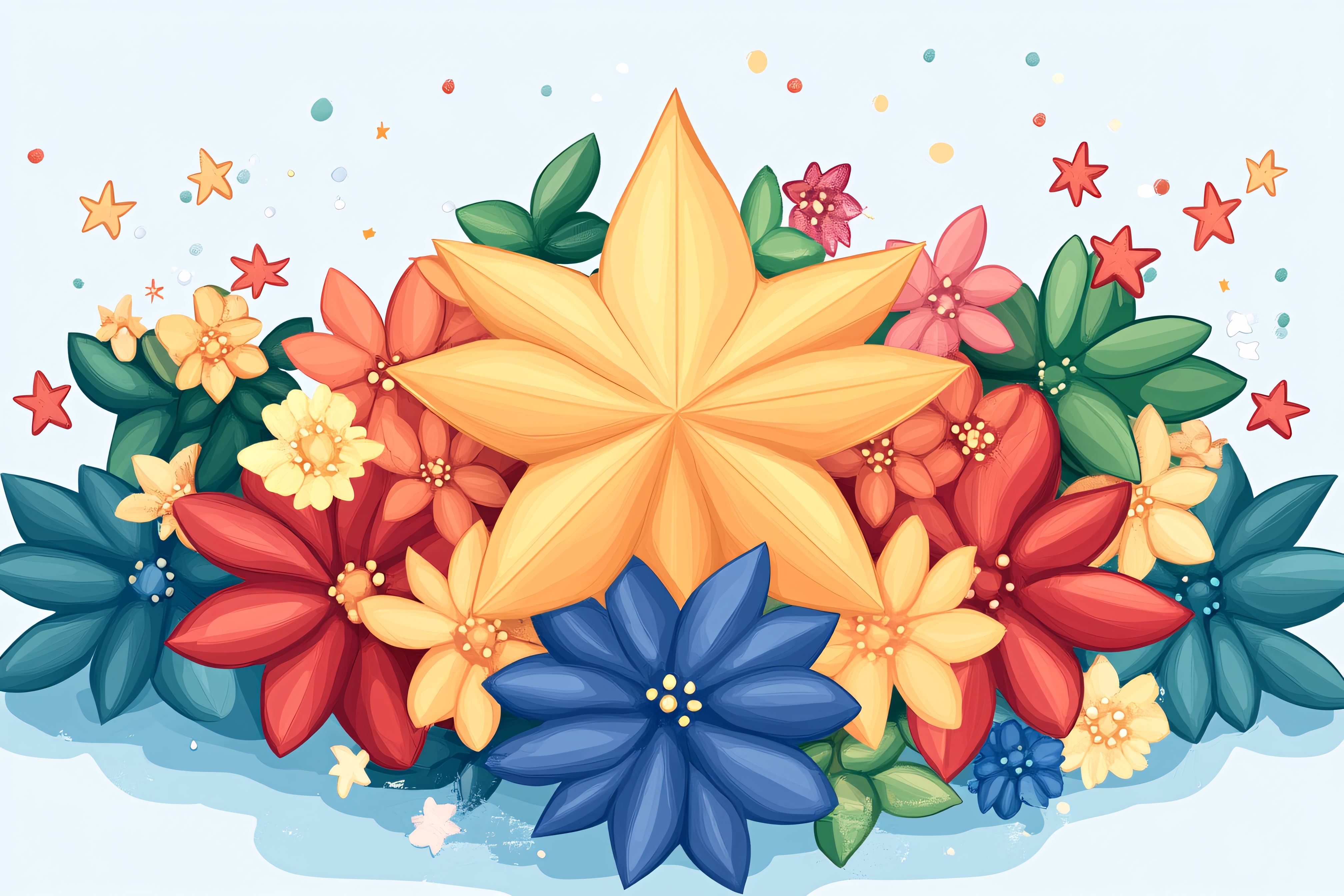 Floral Star Bouquet Illustration