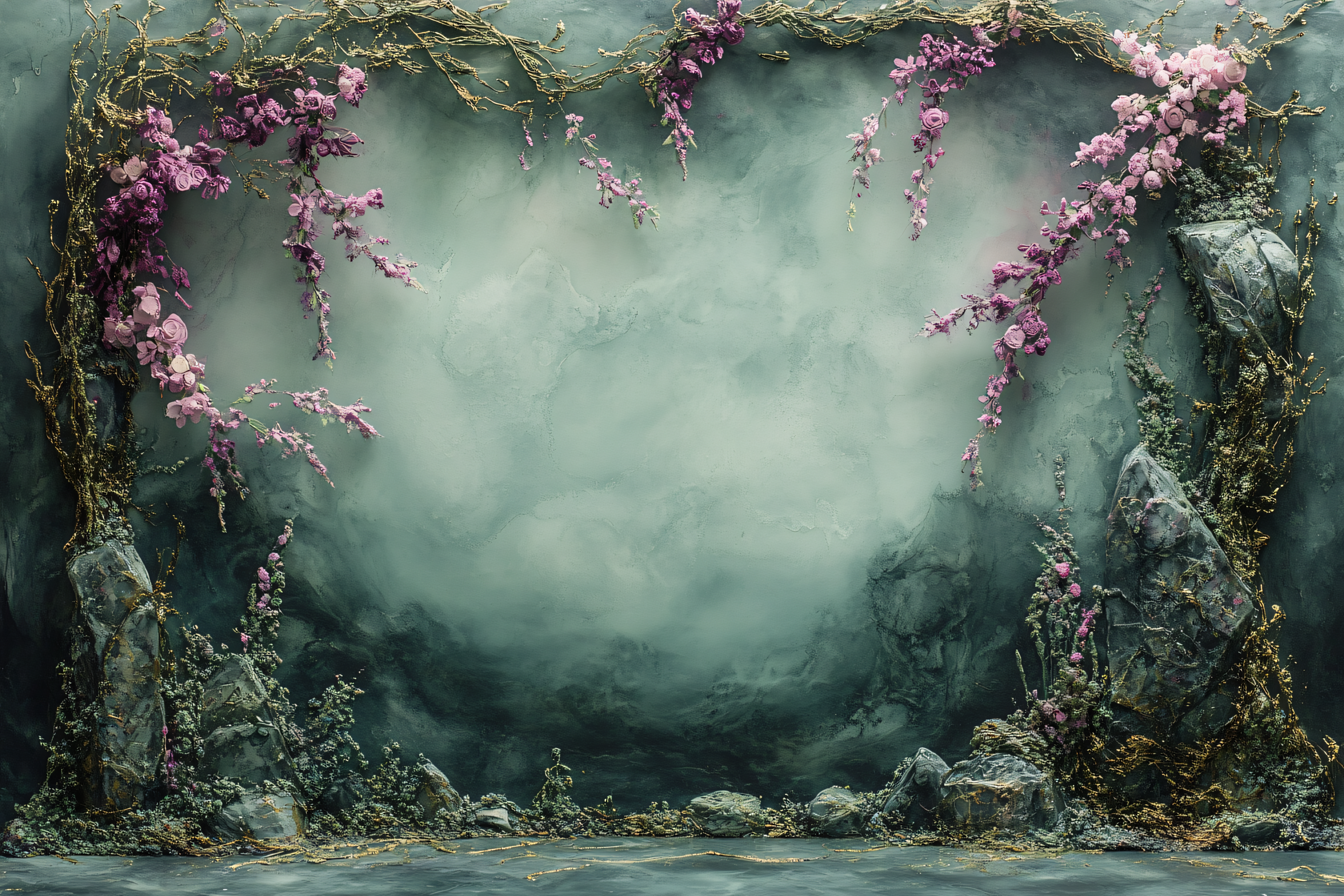 Floral Stone Backdrop