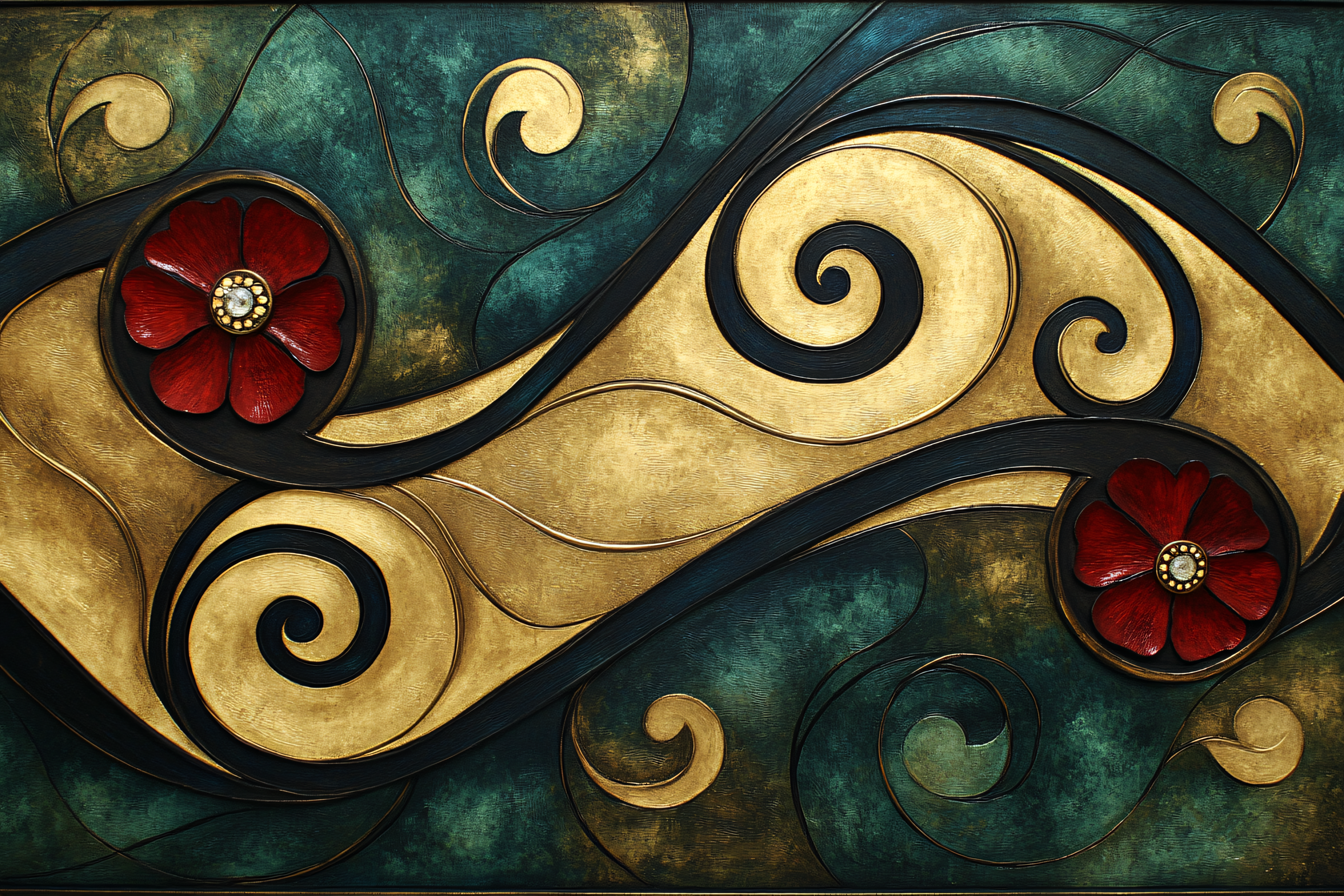 Floral Swirl Gold Design