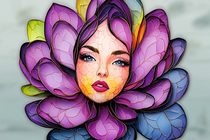 Floral Woman Portrait