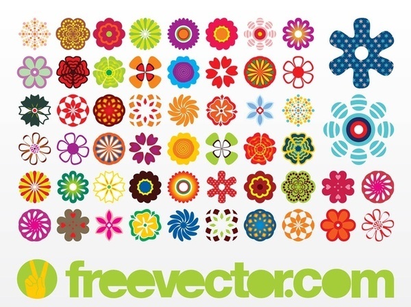 Flowers Icons Free Vector