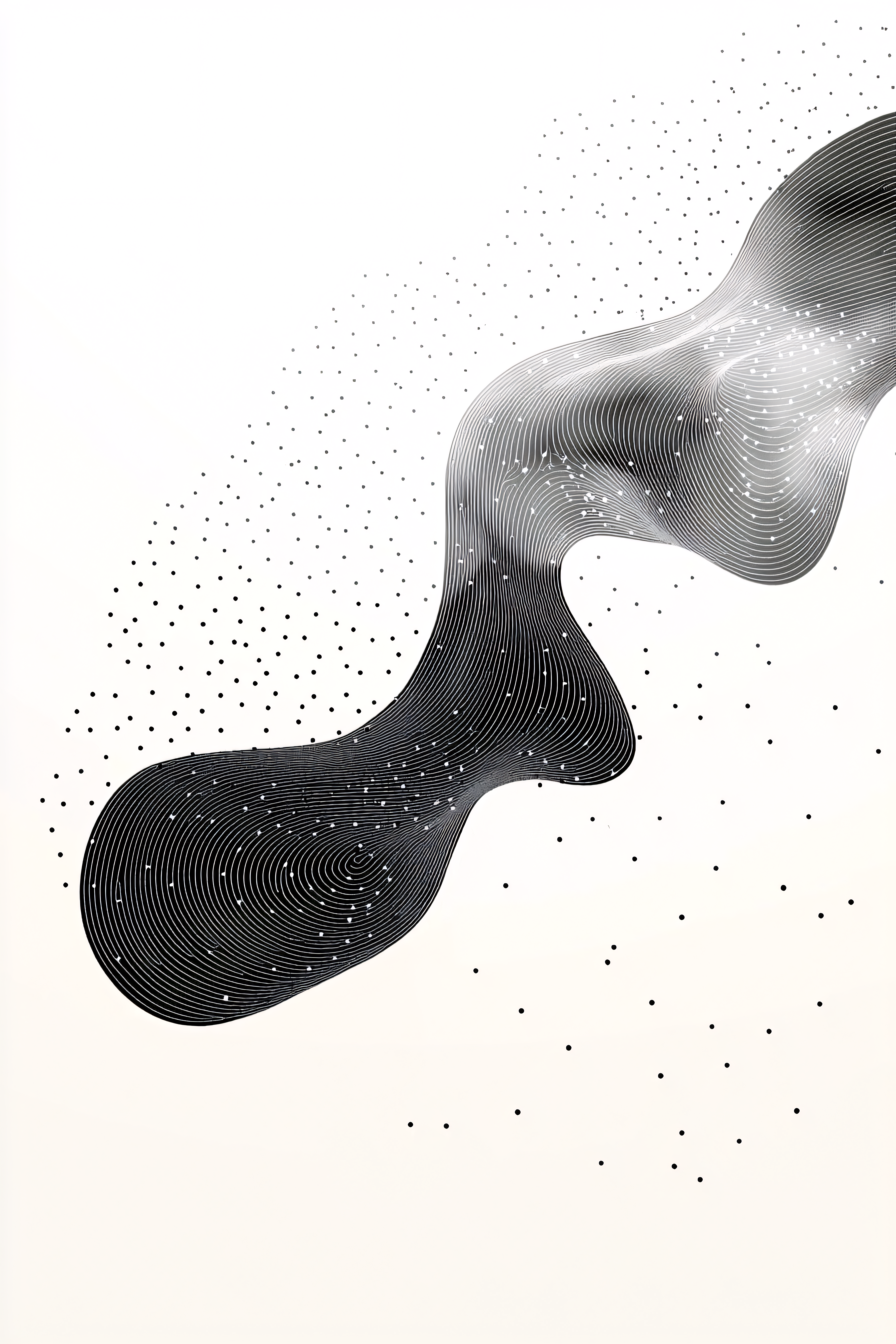 Flowing Line Abstract with Dots