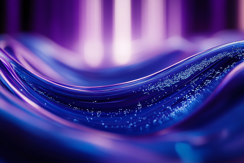 Fluid Blue Lines With Glittering Particles