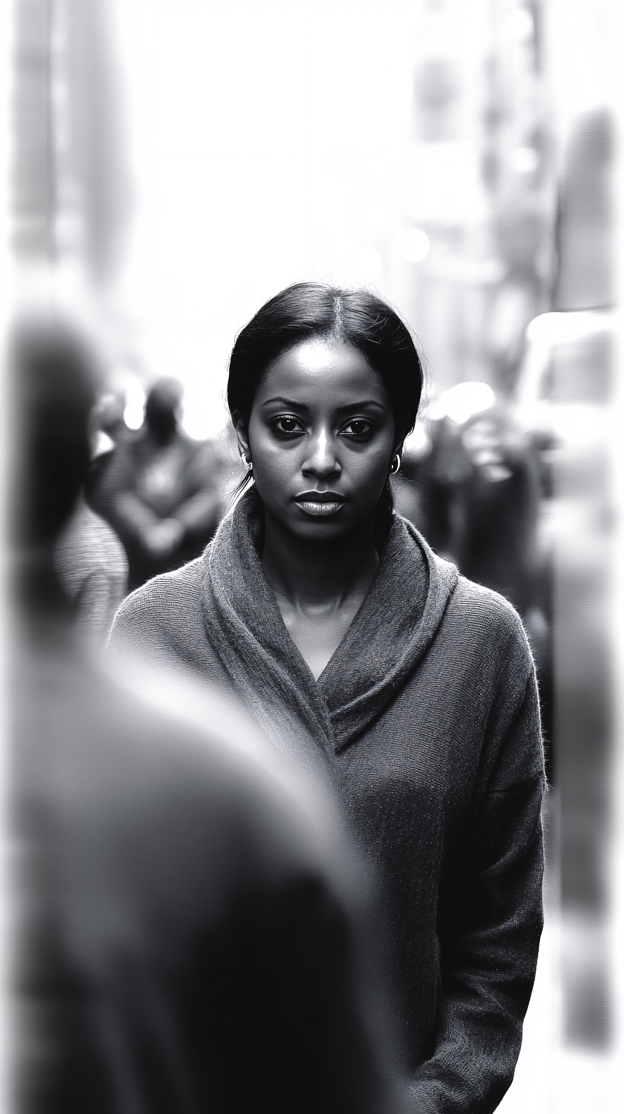 Focused Gaze Woman In City