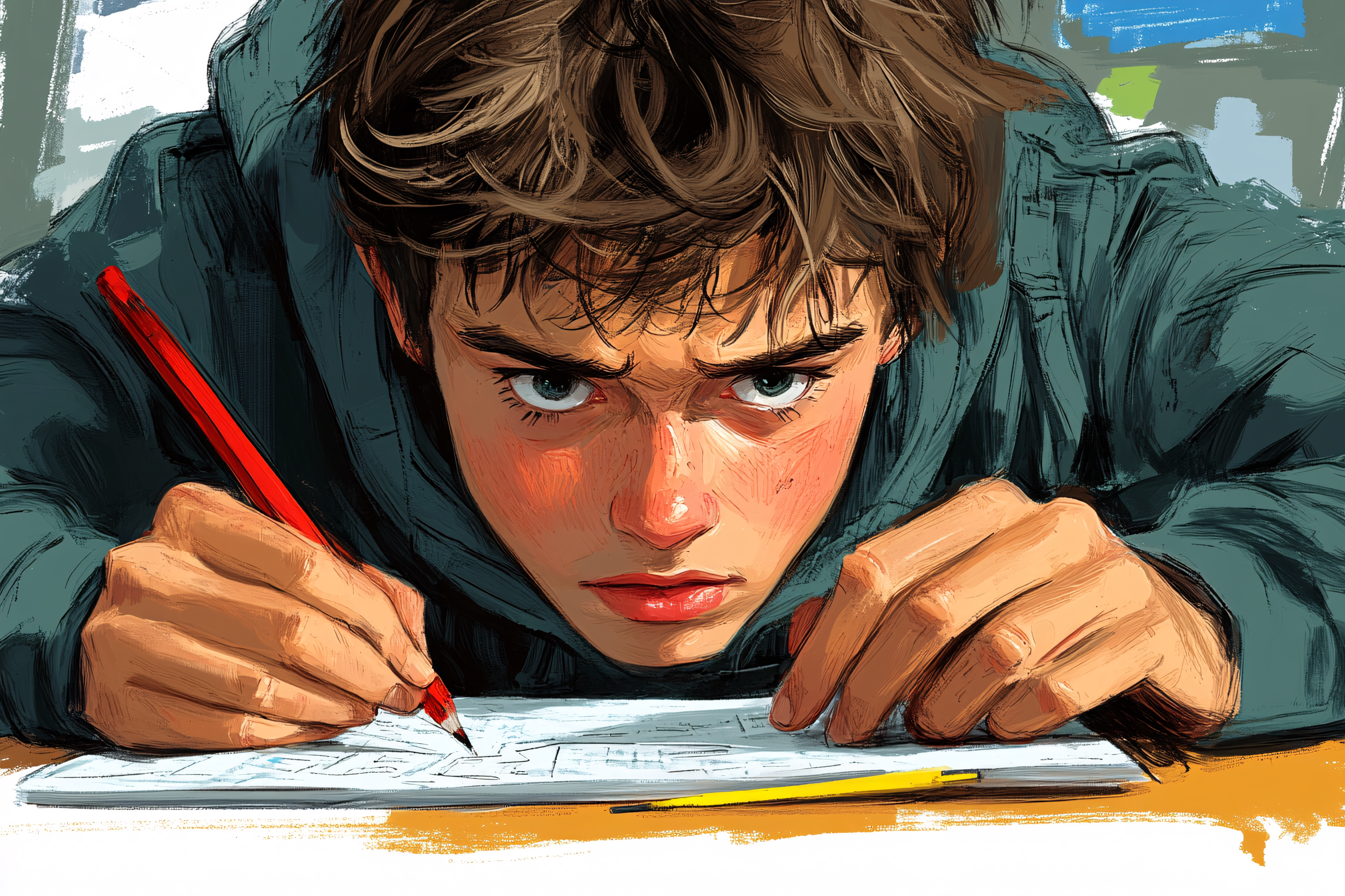 Focused Student Illustration