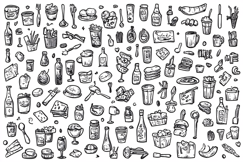 Food and Drink Doodle Icons